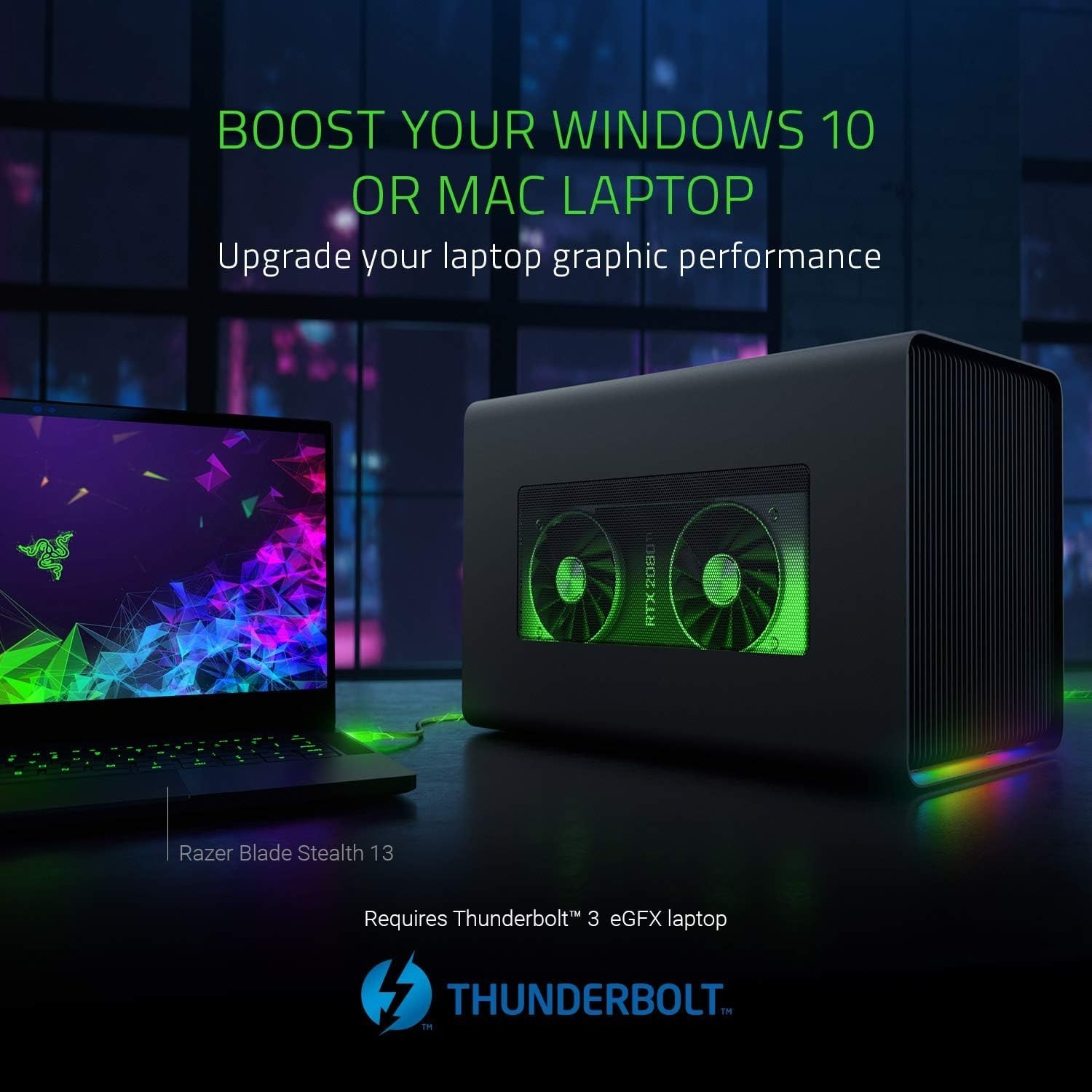 Razer Core X External GPU eGPU Graphics Card Enclosure RC21-0143