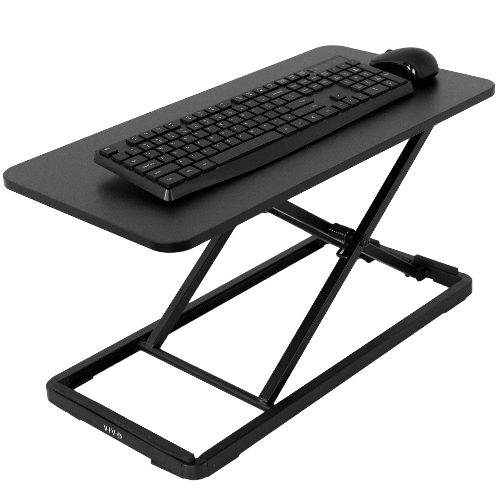 VIVO Black 24″ Single Top Ergonomic Scissors Lift Keyboard and Mouse Riser