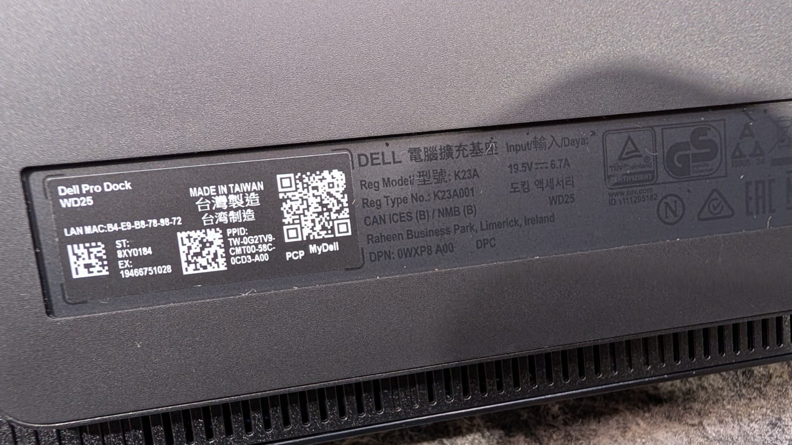 Dell Pro Dock WD25 USB-C Docking Station 130W Power Delivery HDMI 2.1 DP 1.4