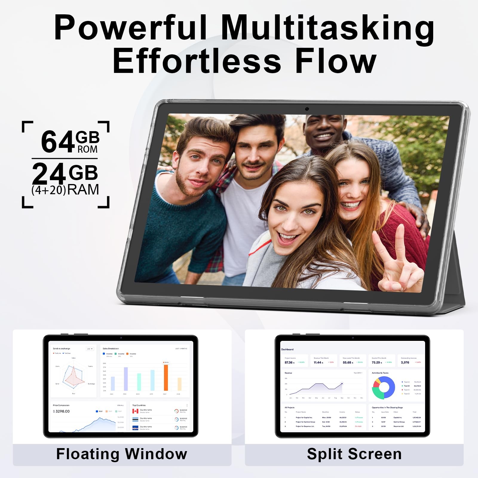 aiprotablet 10″ Android 16 Tablet, Octa-Core, 24GB RAM, 64GB ROM, 2TB Expand