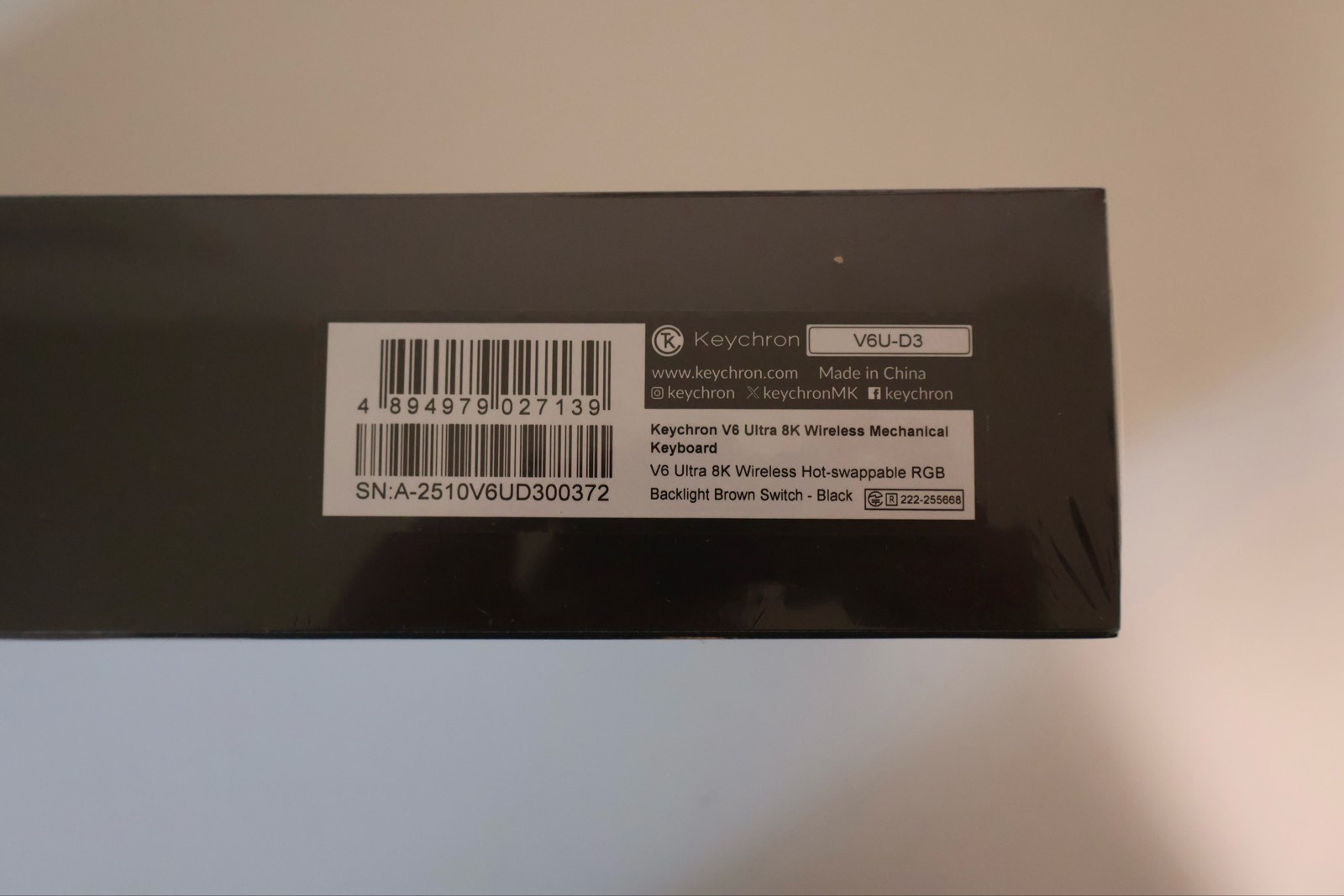 Keychron V6 Ultra 8K Wireless Mechanical Keyboard – Brown Tactile Switch