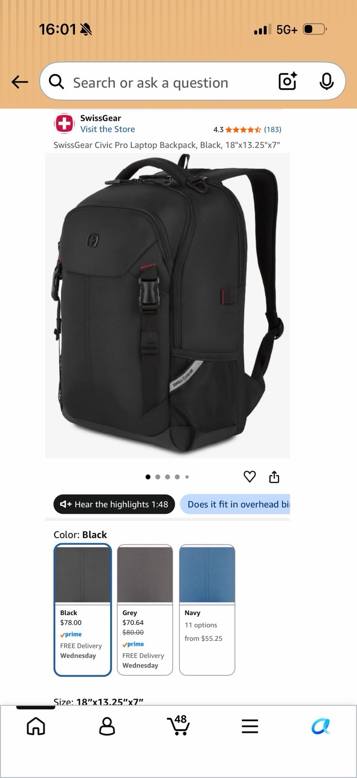 Swissgear Civic Pro 16” Laptop Backpack