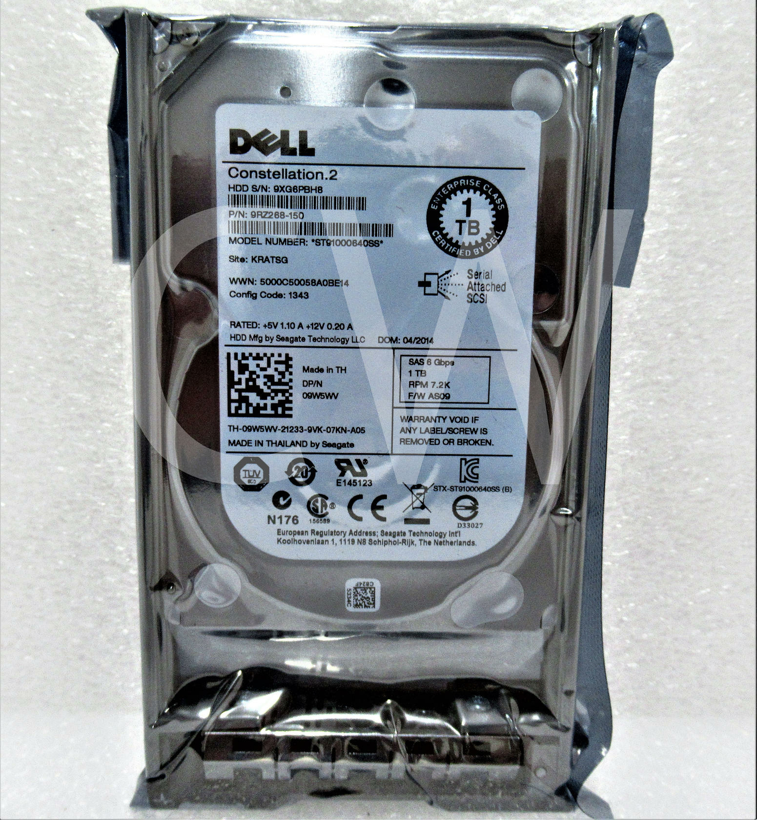 9W5WV ST91000640SS Dell 1TB 7.2K RPM 6Gb/s 2.5″SAS SERVER HDD Hard Drive W/Caddy