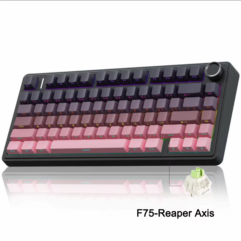 F75 2.4G Wireless/Bluetooth/Wired Gaming Mechanical Keyboard RGB Customized 75%