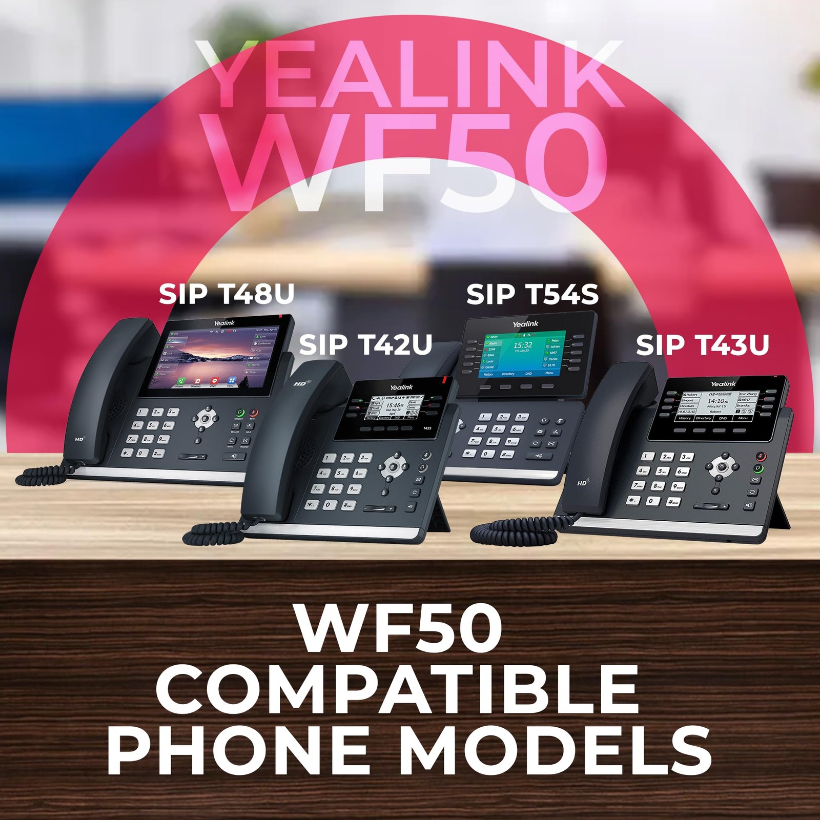 Yealink WF50 V1 USB WiFi Dongle for Desk Phones Only, 1 pack, Black