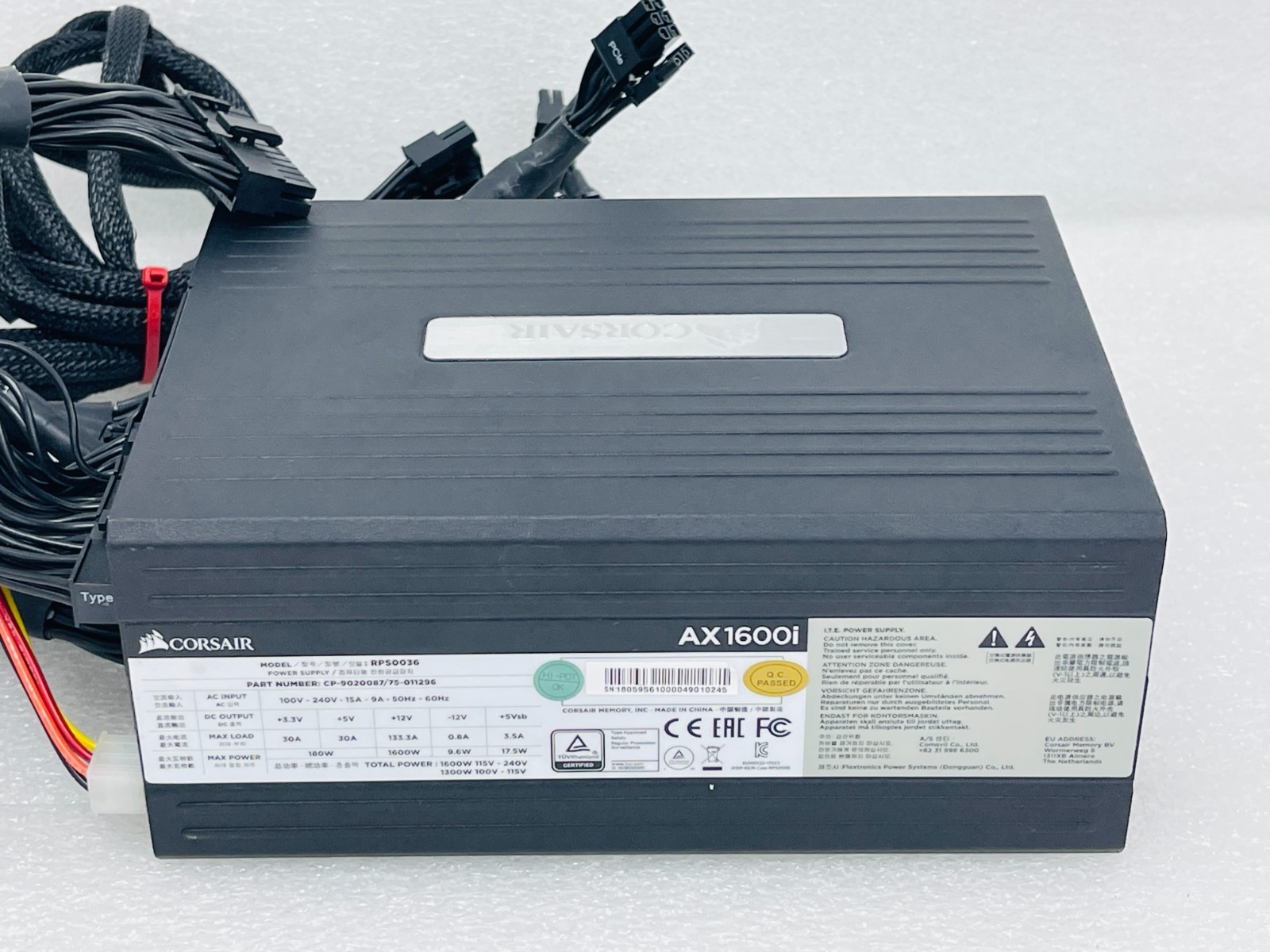 USED – Corsair AX1600i Digital ATX Power Supply 1600 Watt Fully-Modular PSU