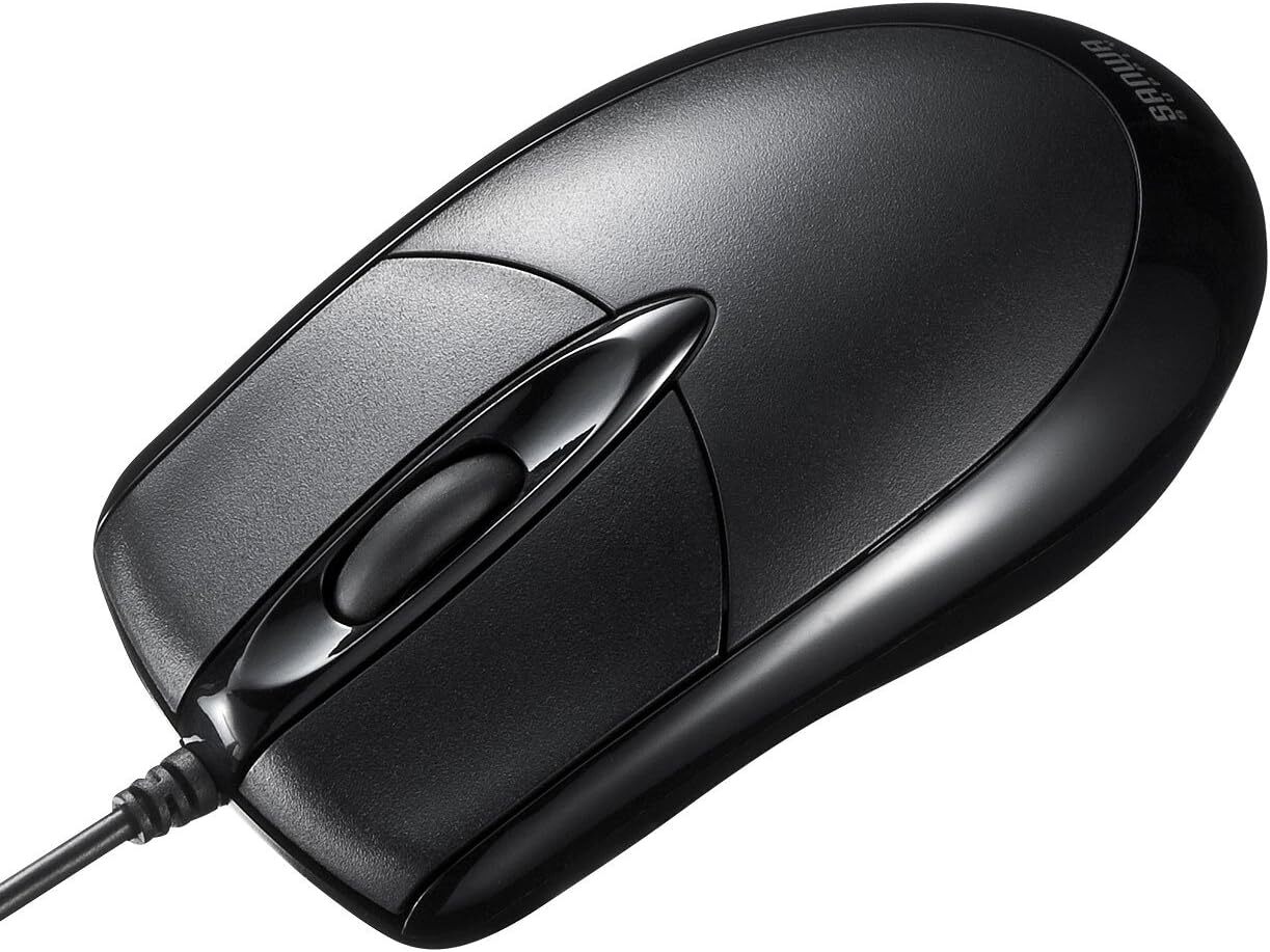 Sanwa Supply Wired Mouse USB A Connection Large Black MA-130HUBK