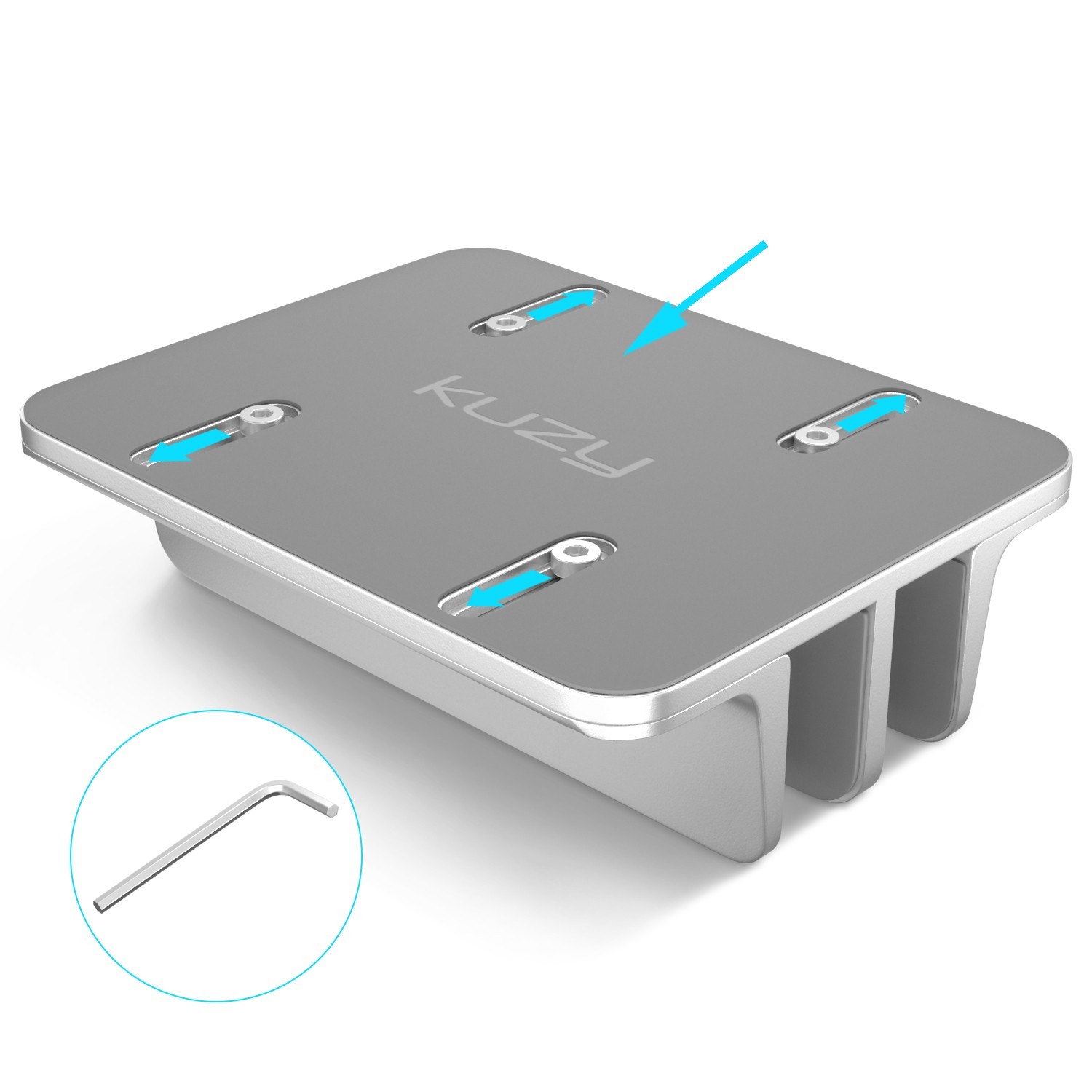 Vertical Laptop Stand Adjustable Dual Slot, MacBook Stand Holder Desk – Silver