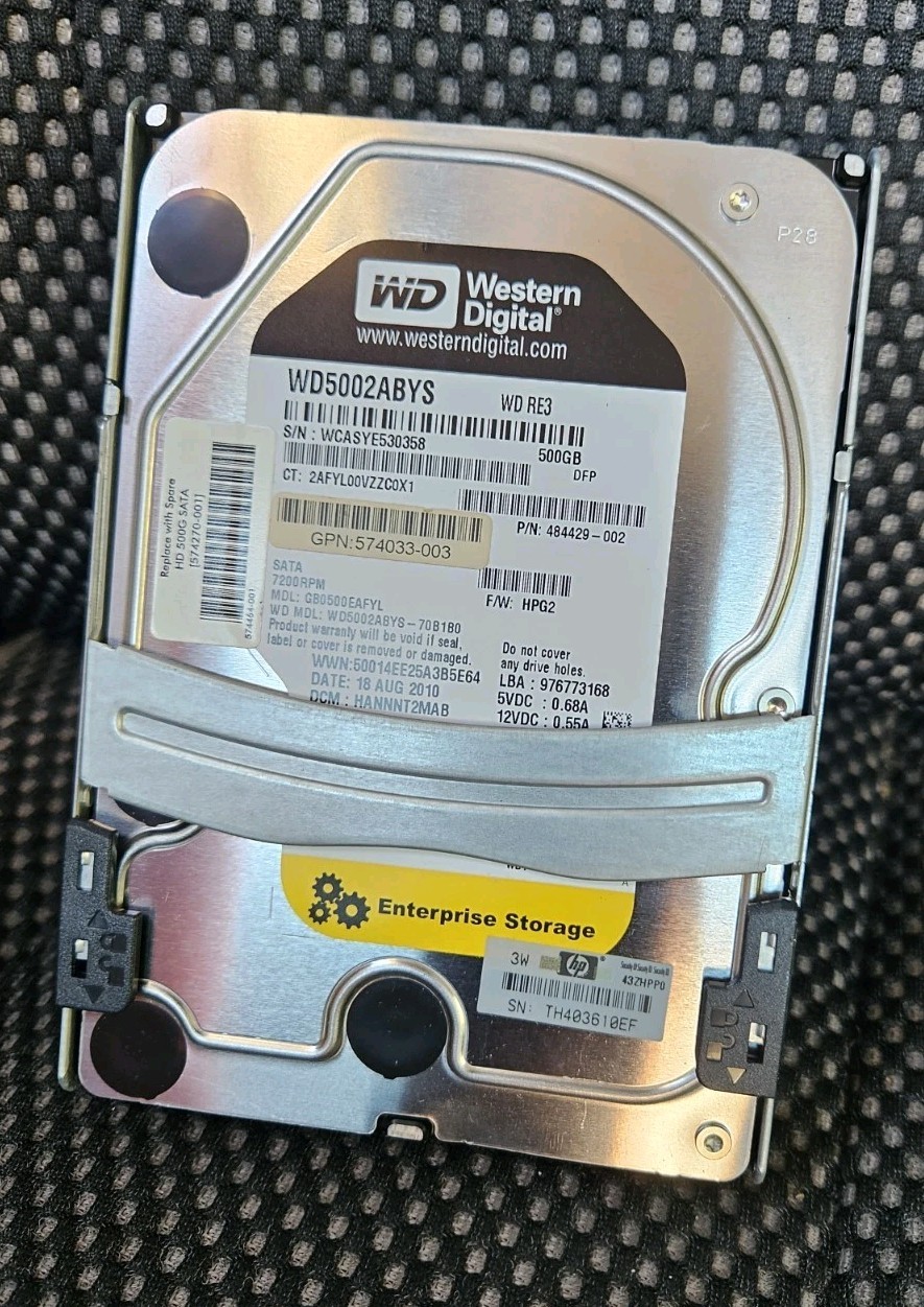 NEW Western Digital RE3 500GB Internal 3.5″ WD5002ABYS HDD ENTERPRISE HARD DRIVE
