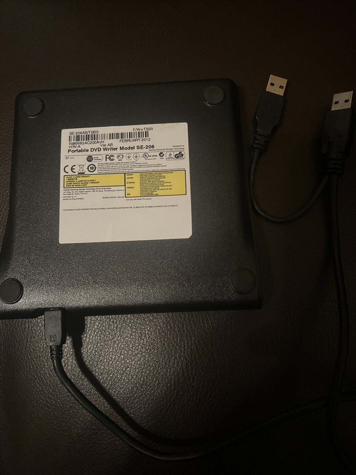 Samsung Ultra Slim Portable Extended DVD Writer Black Model SE-208