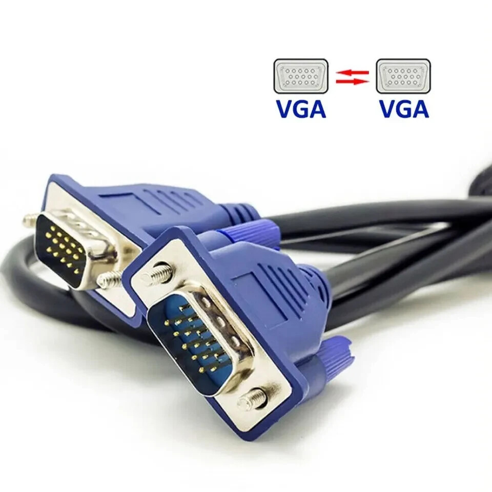 VGA Video Cable 5ft Cord 1080p 60Hz Male to Male Cord 15 Pin for Pc Tv Monitor