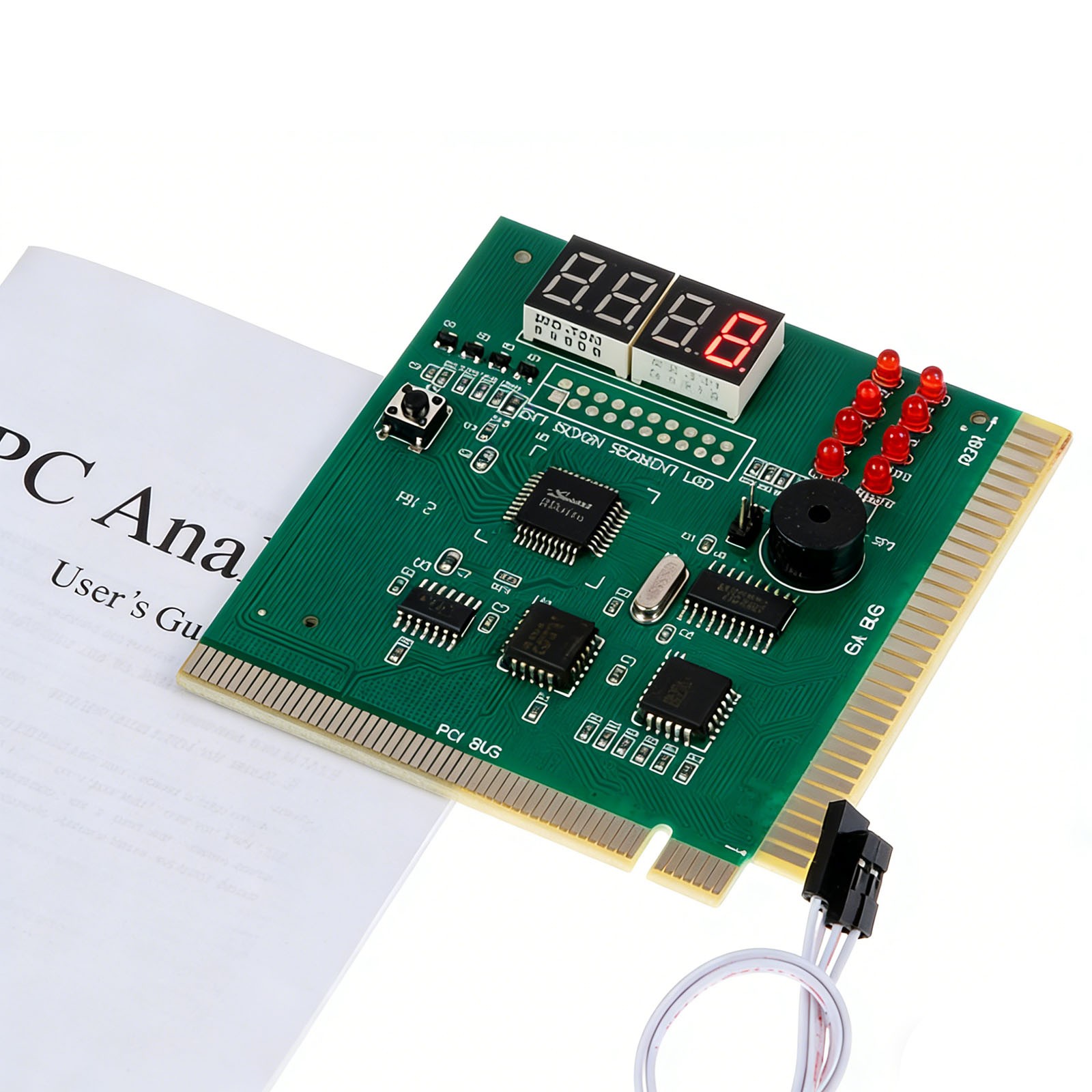 PC Motherboard Analysis Diagnostic Card 4-Digit LED PCI/ISA POST Code Analyzer