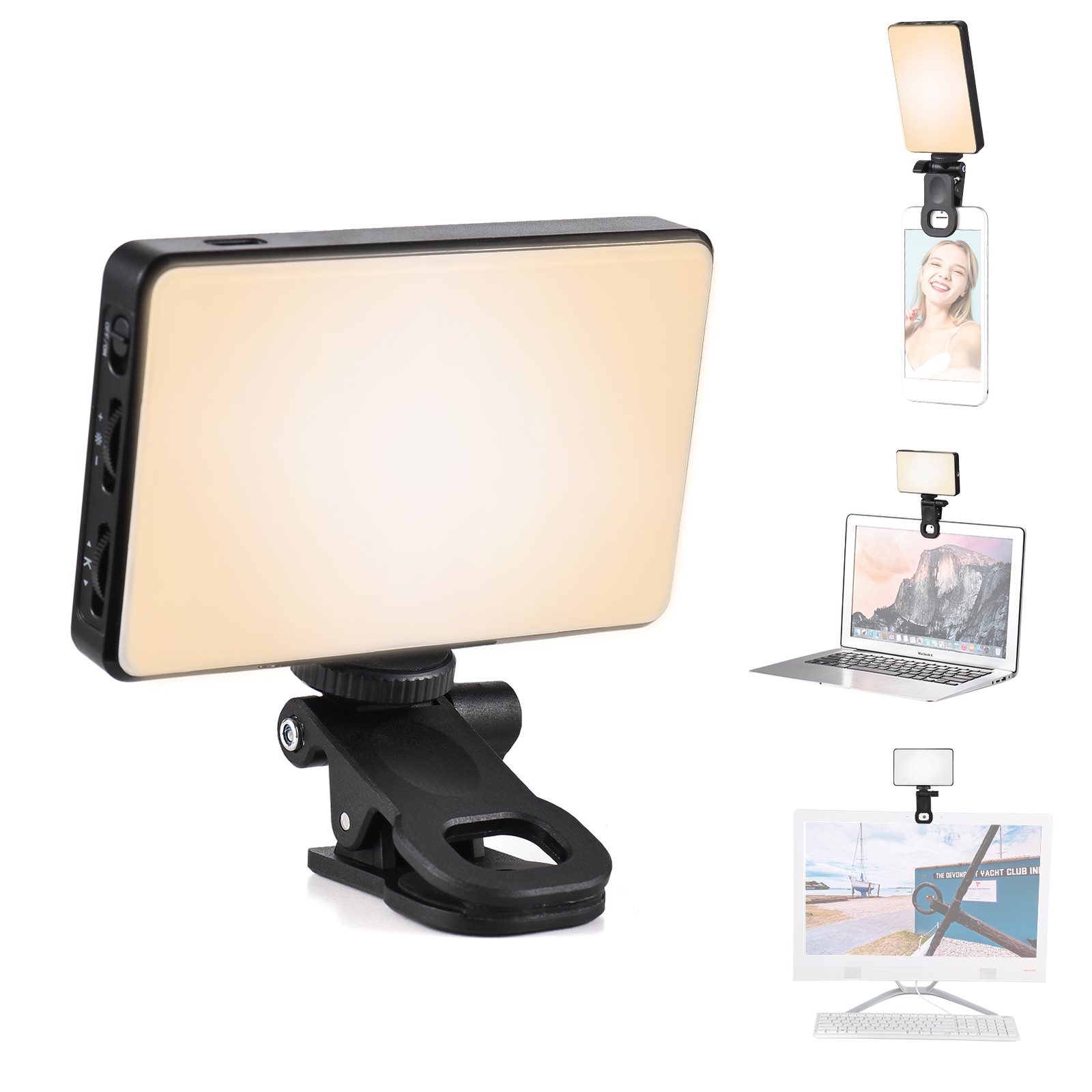 Pocket Clip-on LED Video Light Computer Tablet for Phone Video Conference Q9K3