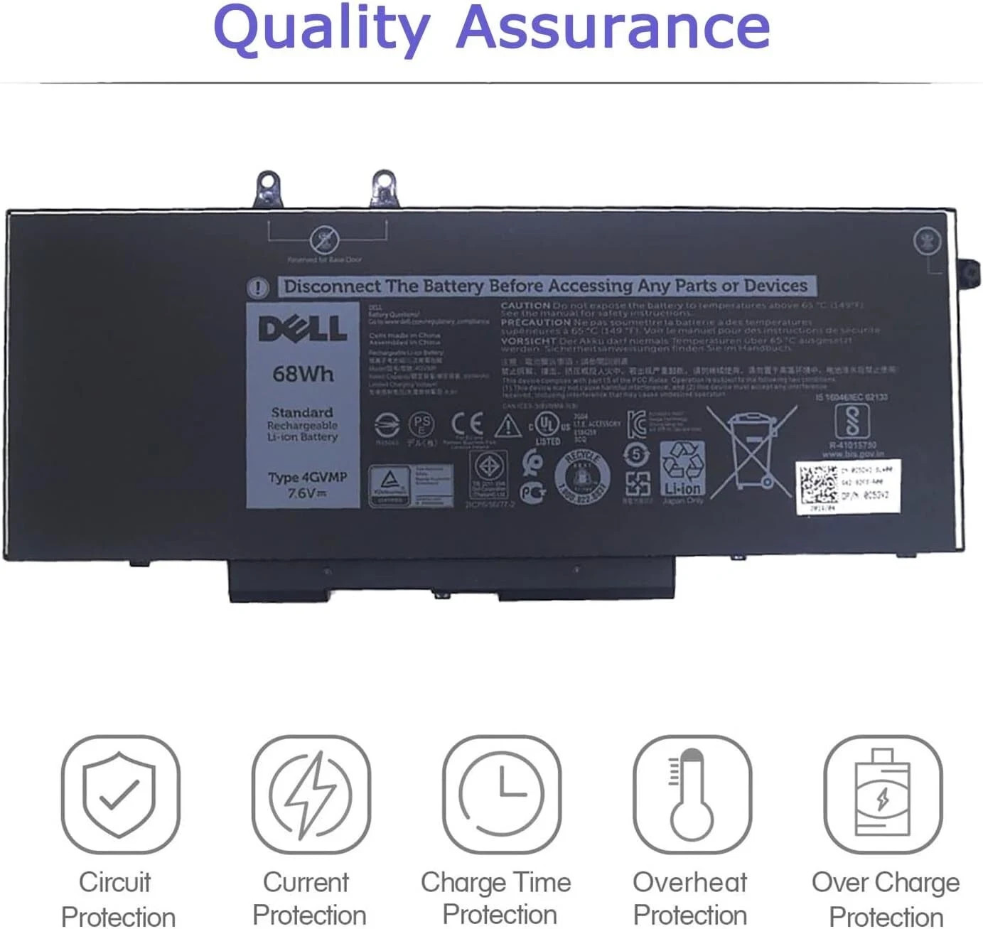 OEM Genuine 4GVMP Battery For Dell Latitude 5400 5500 Precision 3540 3550 68WH
