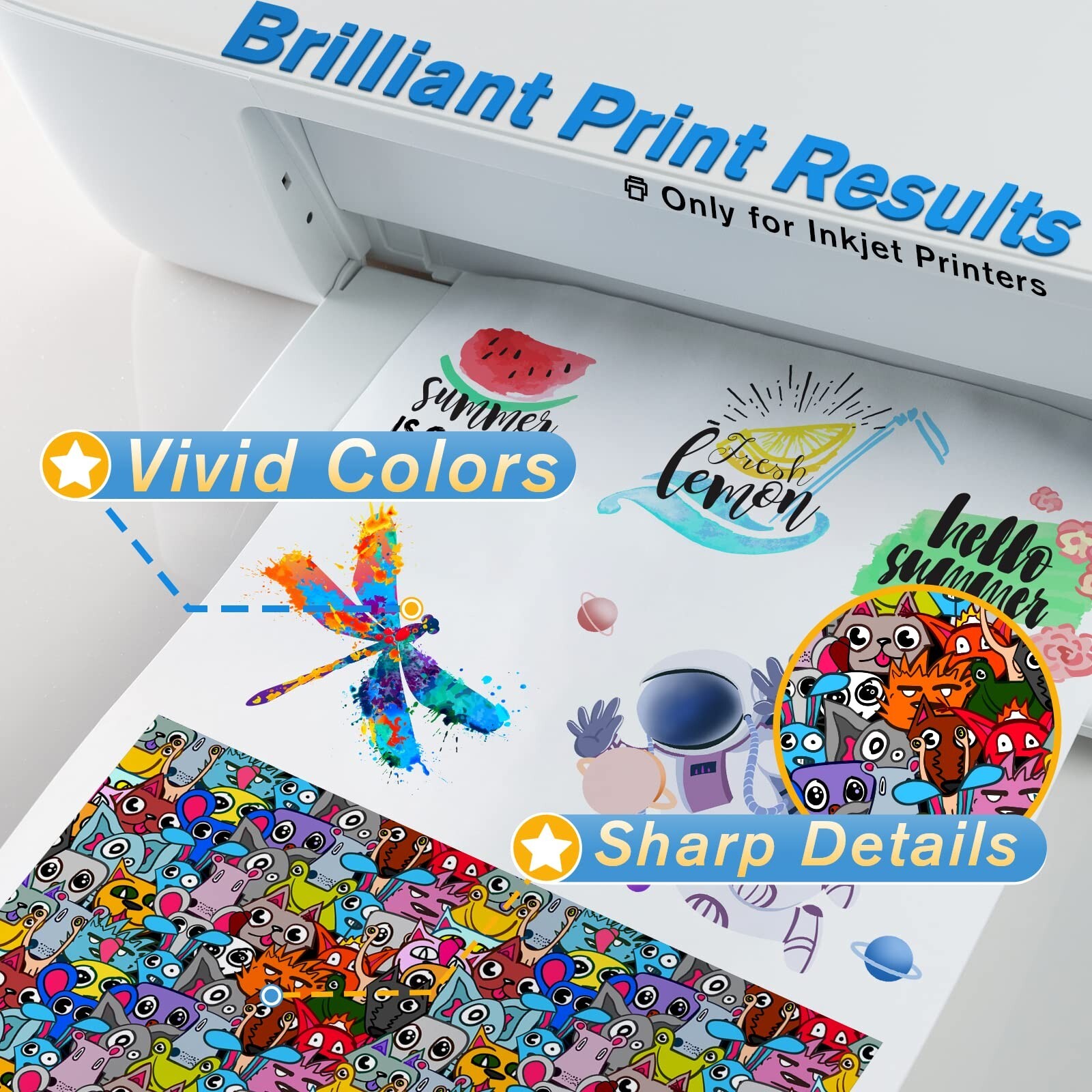 Koala Waterslide Decal Paper INKJET CLEAR, 20 Sheets 8.5×11 Inch Water Slide …