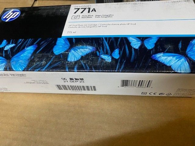 HP 771A Photo Black Ink Cartridge B6Y21A Genuine 09/2023