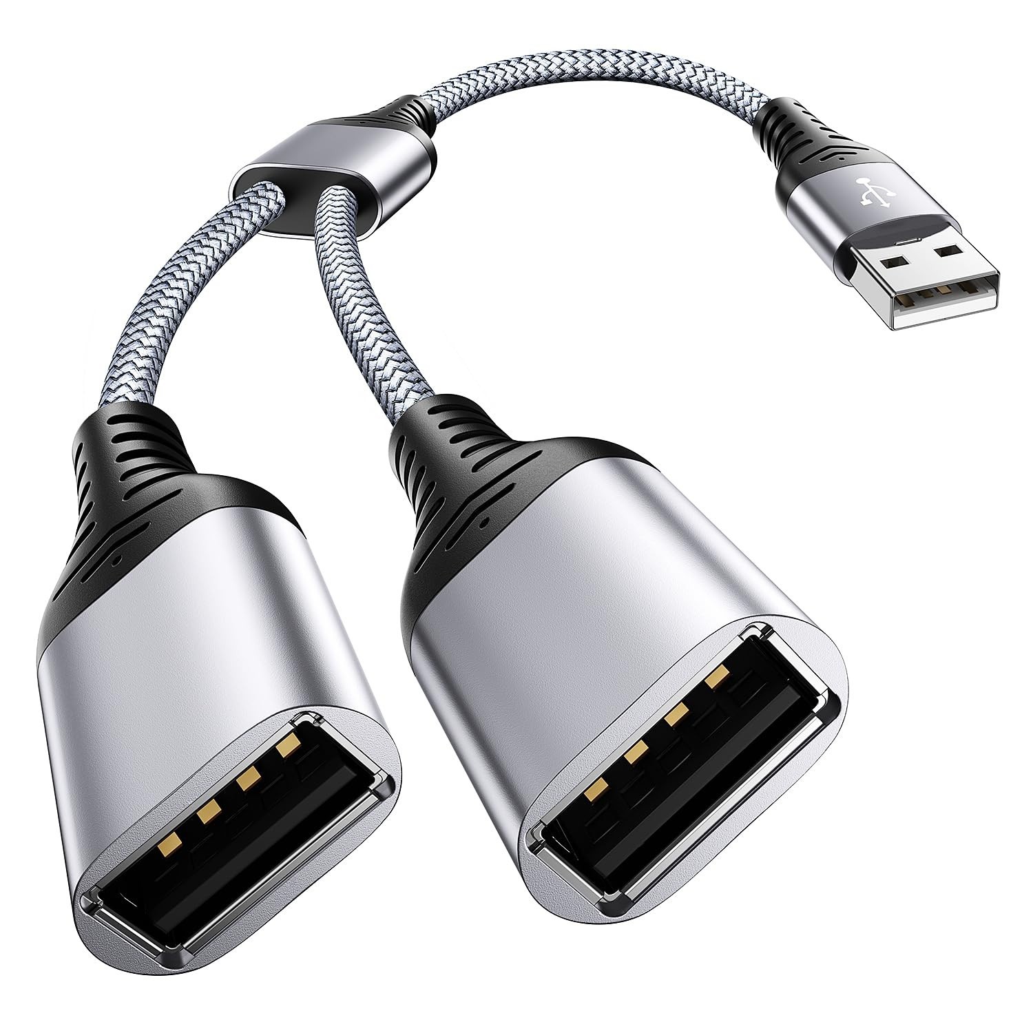 Plug and Play USB 2.0 Y Splitter for Dual Charging – Ideal for Home or Travel