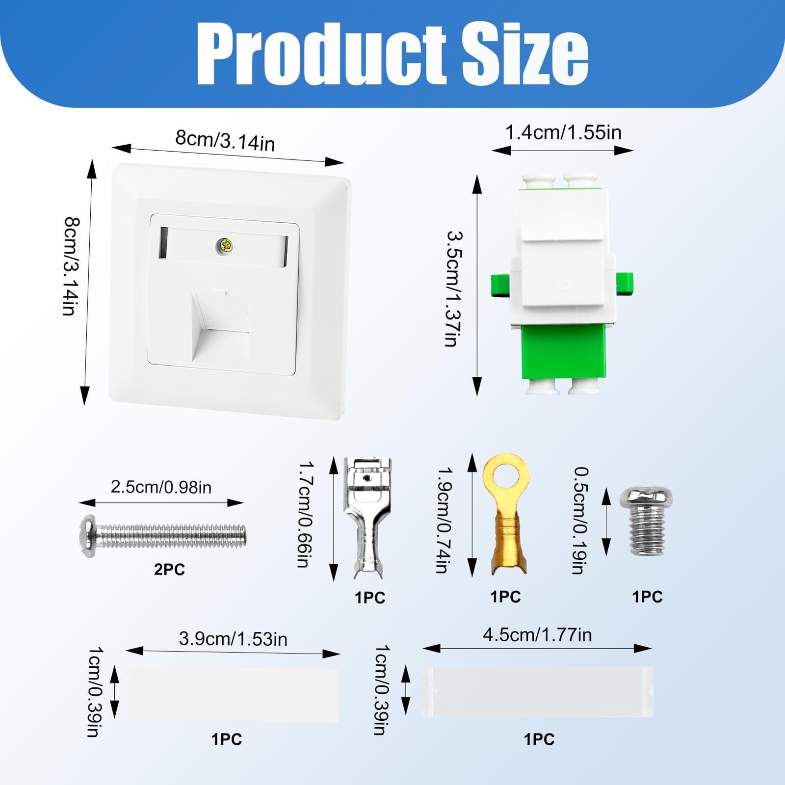 Fiber Optic Junction Box 1x Duplex LCAPC Keystone Fiber Surface Mount Box White for FTT…