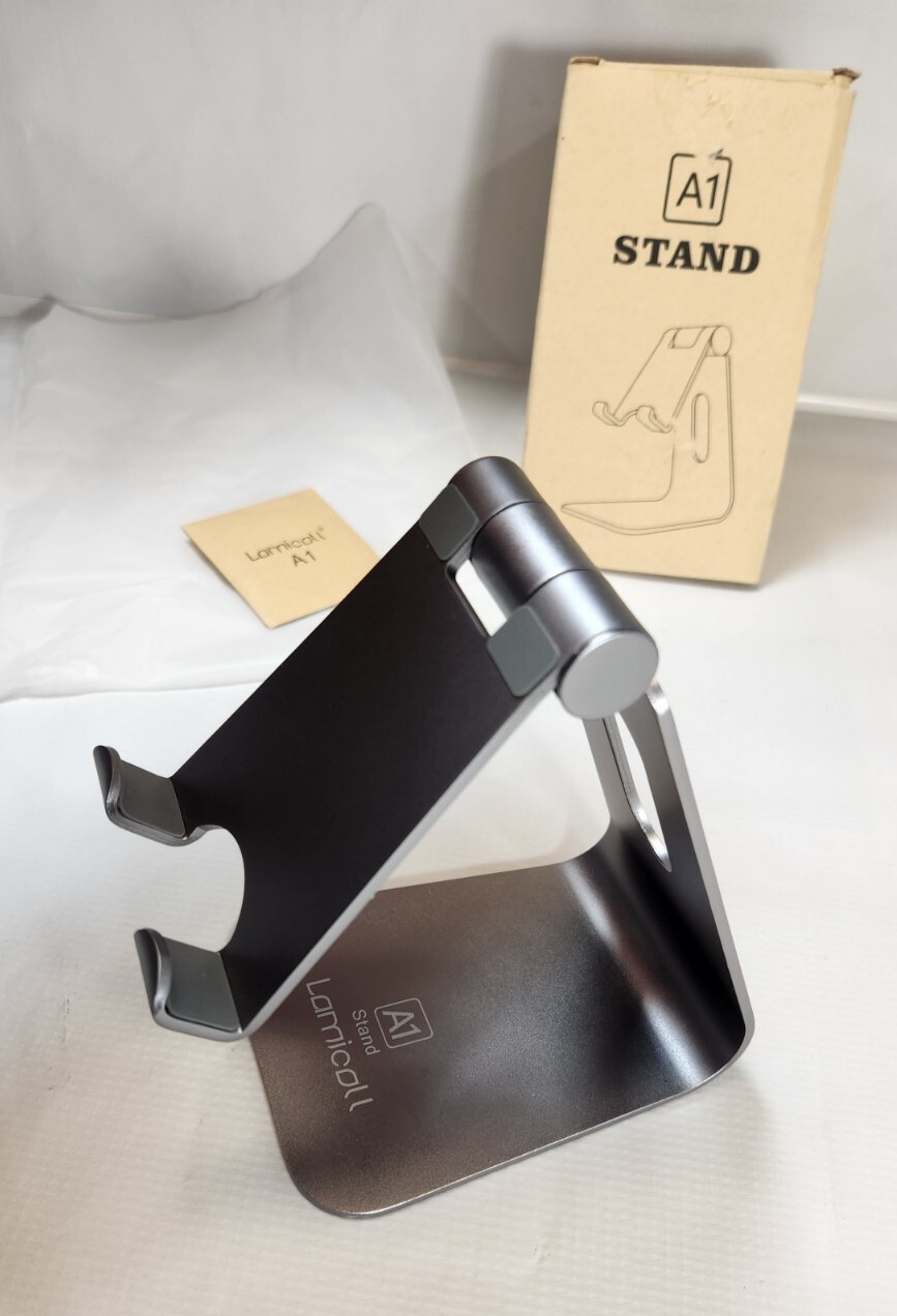 Lamicall A1 Phone & Tablet Stand, Multi-Angle, Desktop, Adjustable – Selver -OB