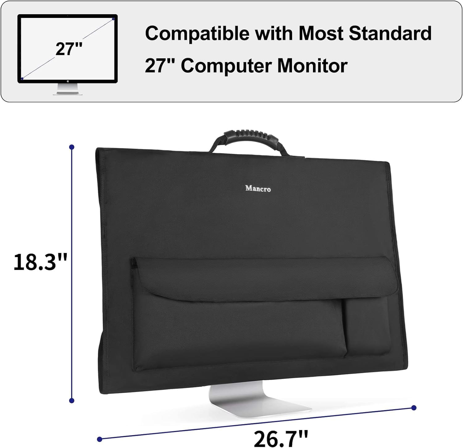 Mancro Monitor Carrying Case Compatible with Apple 27″ Imac Desktop Computer, Pa