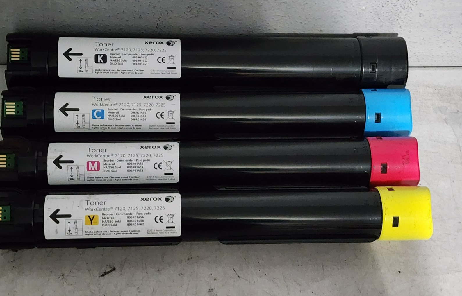 Xerox 006R01457 006R01458 006R01459 006R1460 BCMY Toner Cartridges Lot Of 4 New