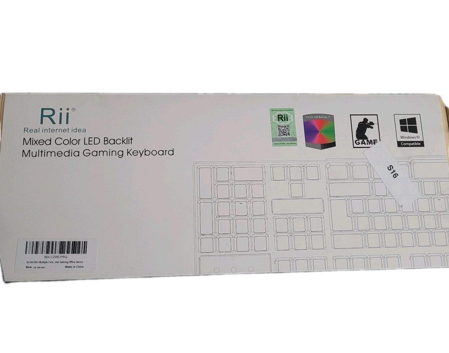New Rii RK100+ Mixed Color LED Backlit Multimedia Gaming Keyboard