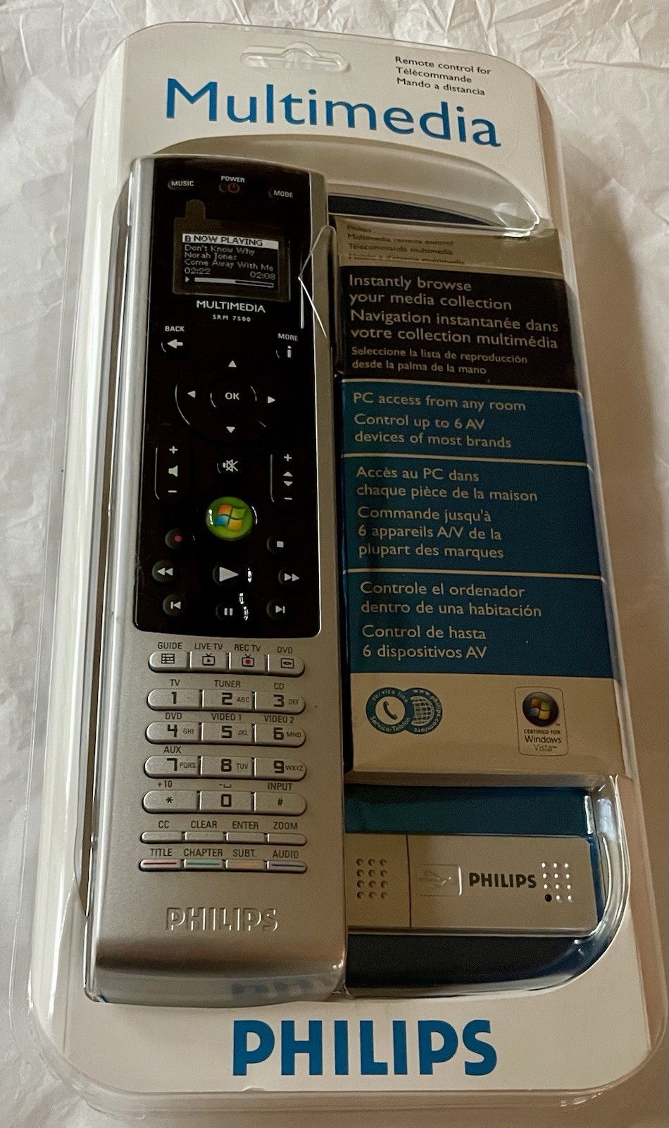PHILIPS Multimedia SRM7500/37 Remote Instantly Browse Media Factory Sealed New