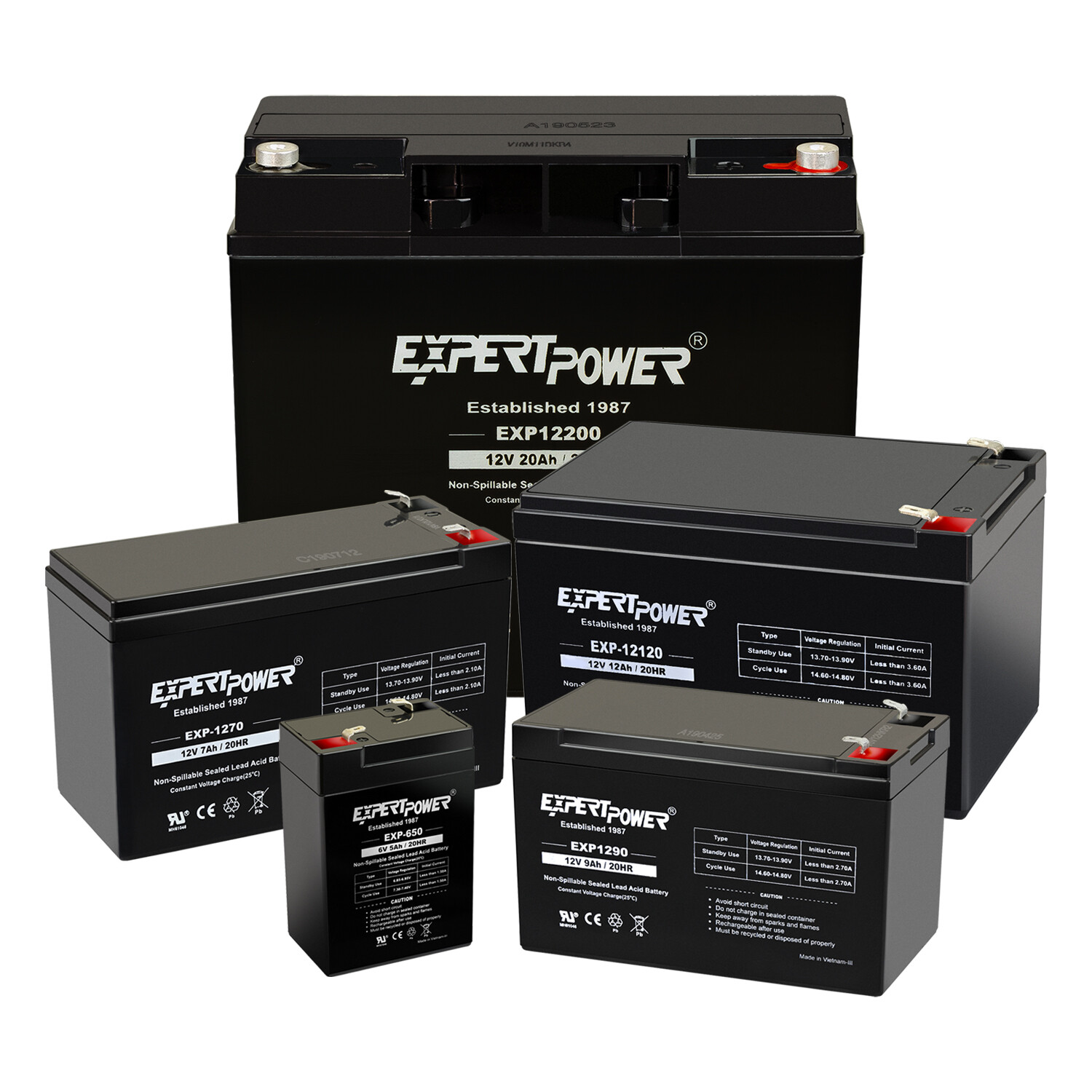 ExpertPower Sealed Lead Acid Battery – 12V 6V 20Ah 18AH 12AH 10Ah 9AH 7AH 5AH
