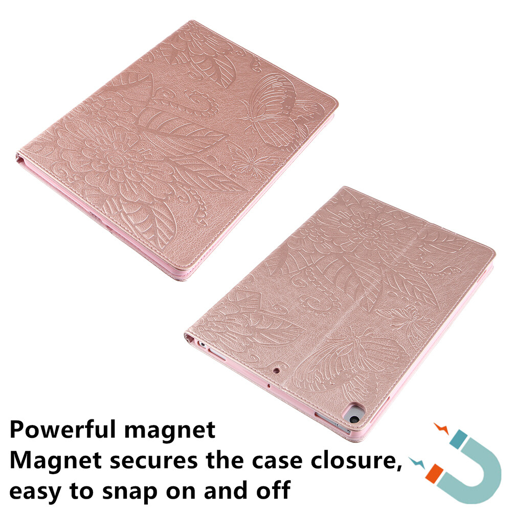 For Apple iPad 10.2″ 9th 8th 7th Generation Mini Flower Embossed TPU Case Cover