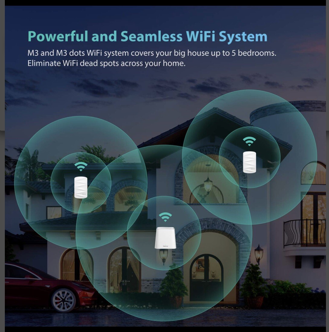 MeshForce Whole Home Mesh WIFI System Model M3/ M3 Dot