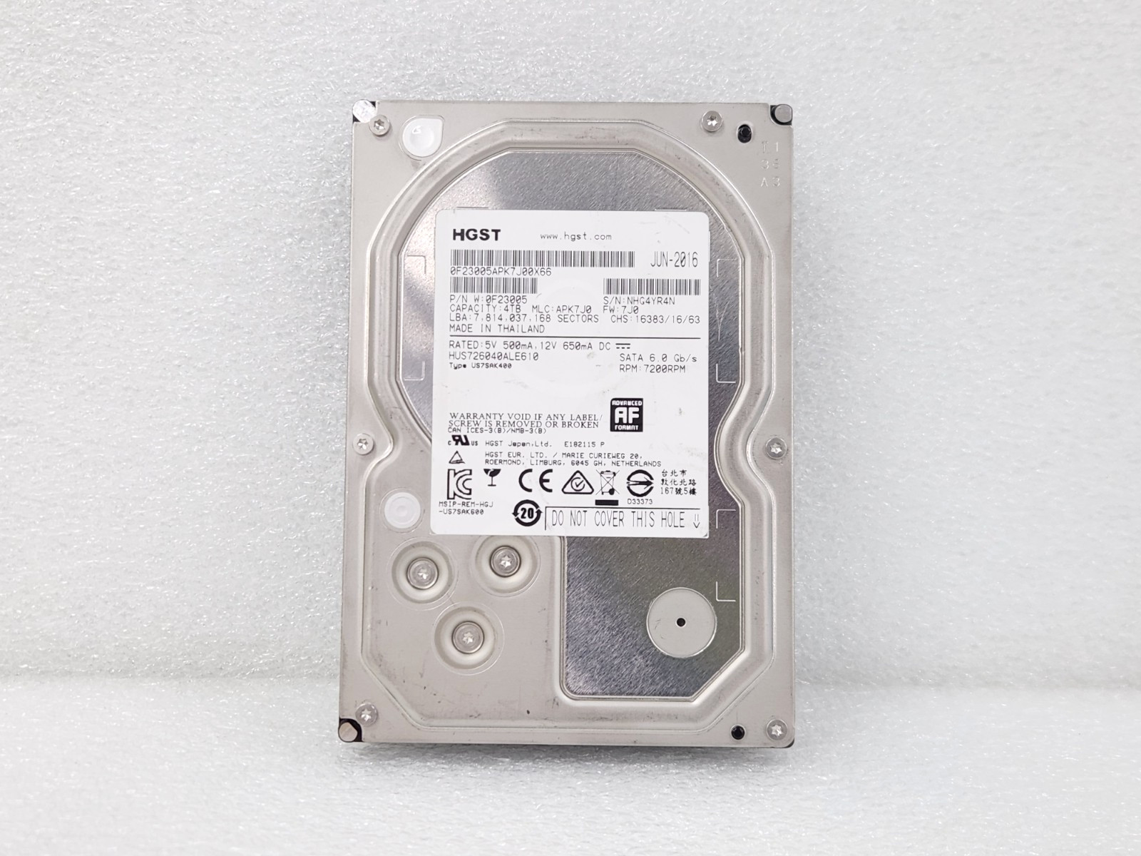 HGST HUS726040ALE610 4TB SATA 3.5″ 6Gb/s 7200RPM 128MB Cache Hard Drive