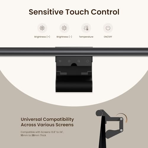 Monitor Light Bar, Computer Monitor Lamp for Home Office Gaming, A Dark Gray