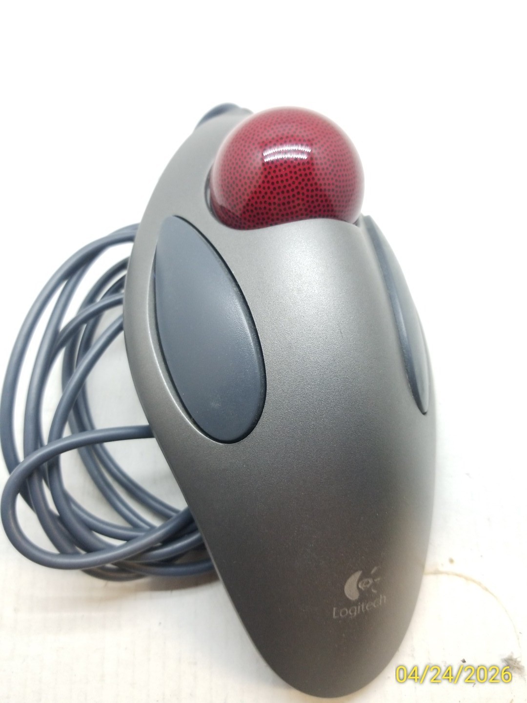 Logitech Trackman Marble T-BB14 Gray USB Wired Optical Trackball Mouse Tested