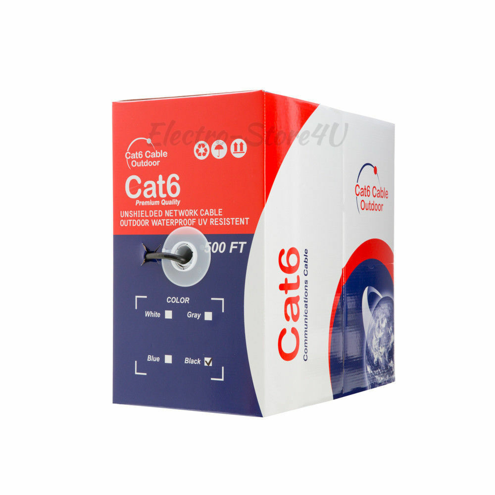 Cat6 Outdoor Ethernet Bulk Cable 500ft 1000ft 23AWG UTP FTP Direct Burial Solid