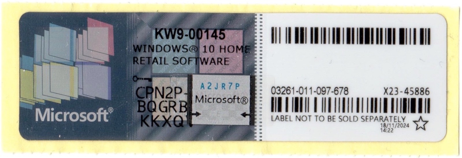 Windows 10 Home OEM COA Sticker – Physical Label (4 pieces)