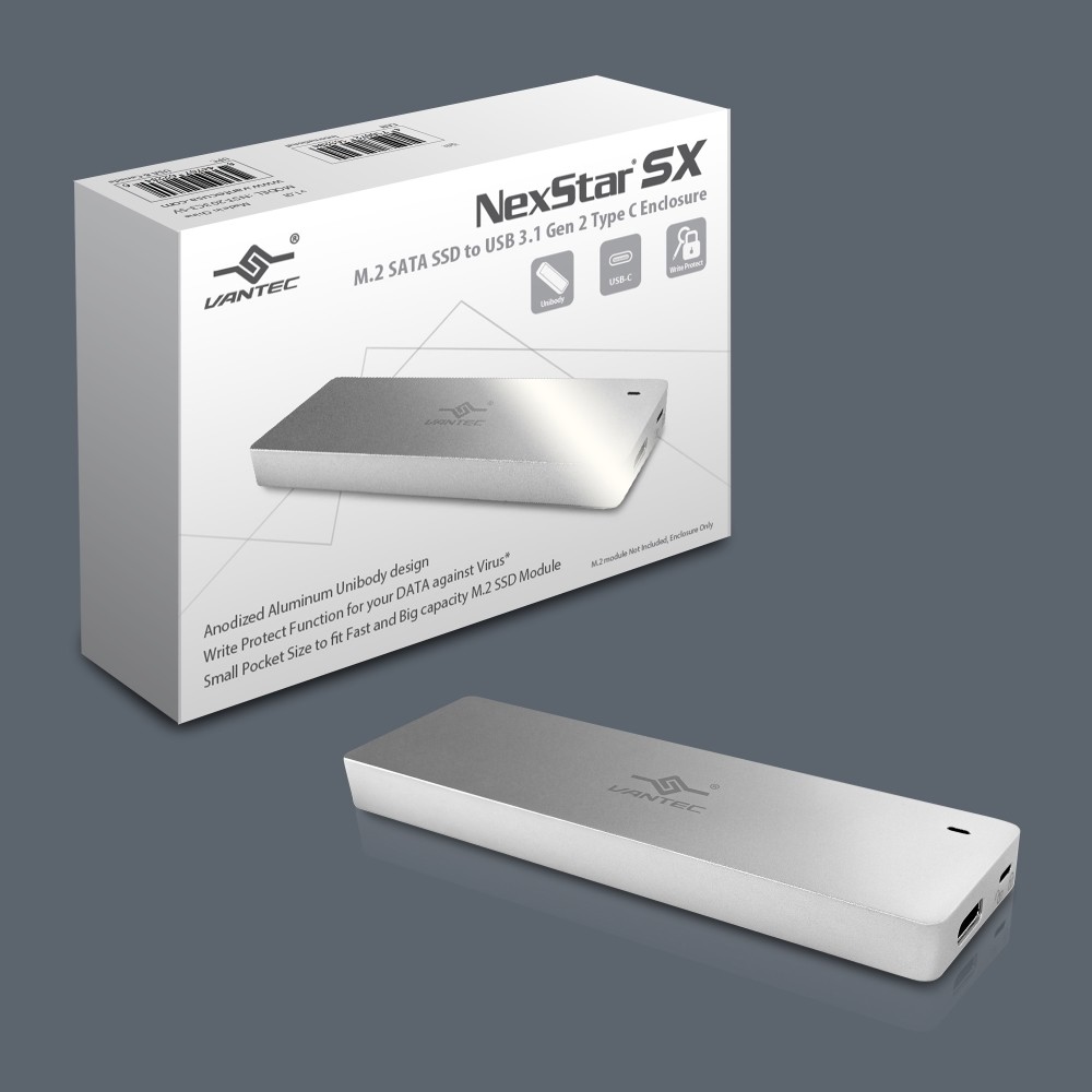 Vantec NexStar SX M.2 SATA SSD to USB 3.1 Gen 2 Type C Enclosure