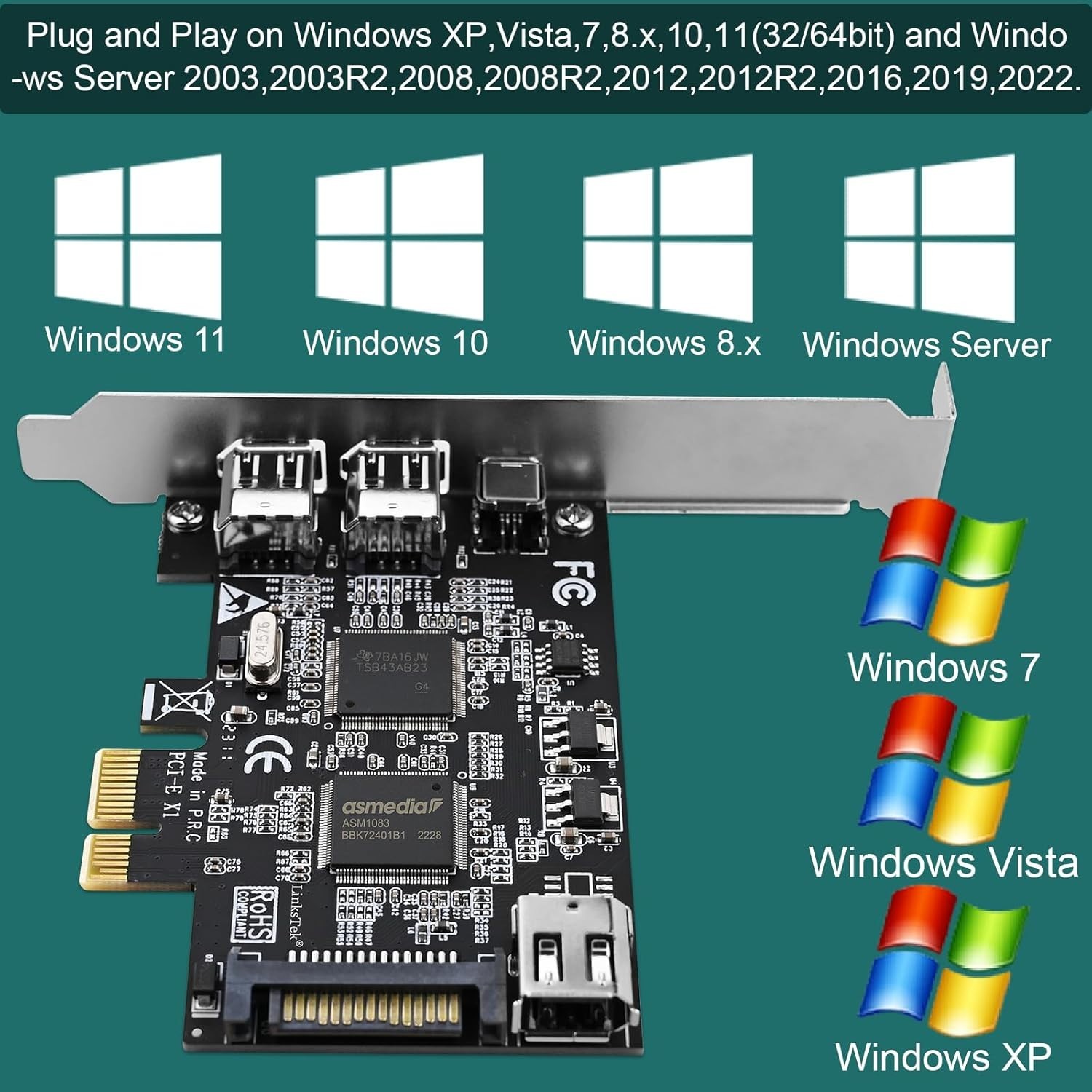 4-Port PCIE 1394A Firewire 400 Card – High-Speed Connectivity for MAC & Windows