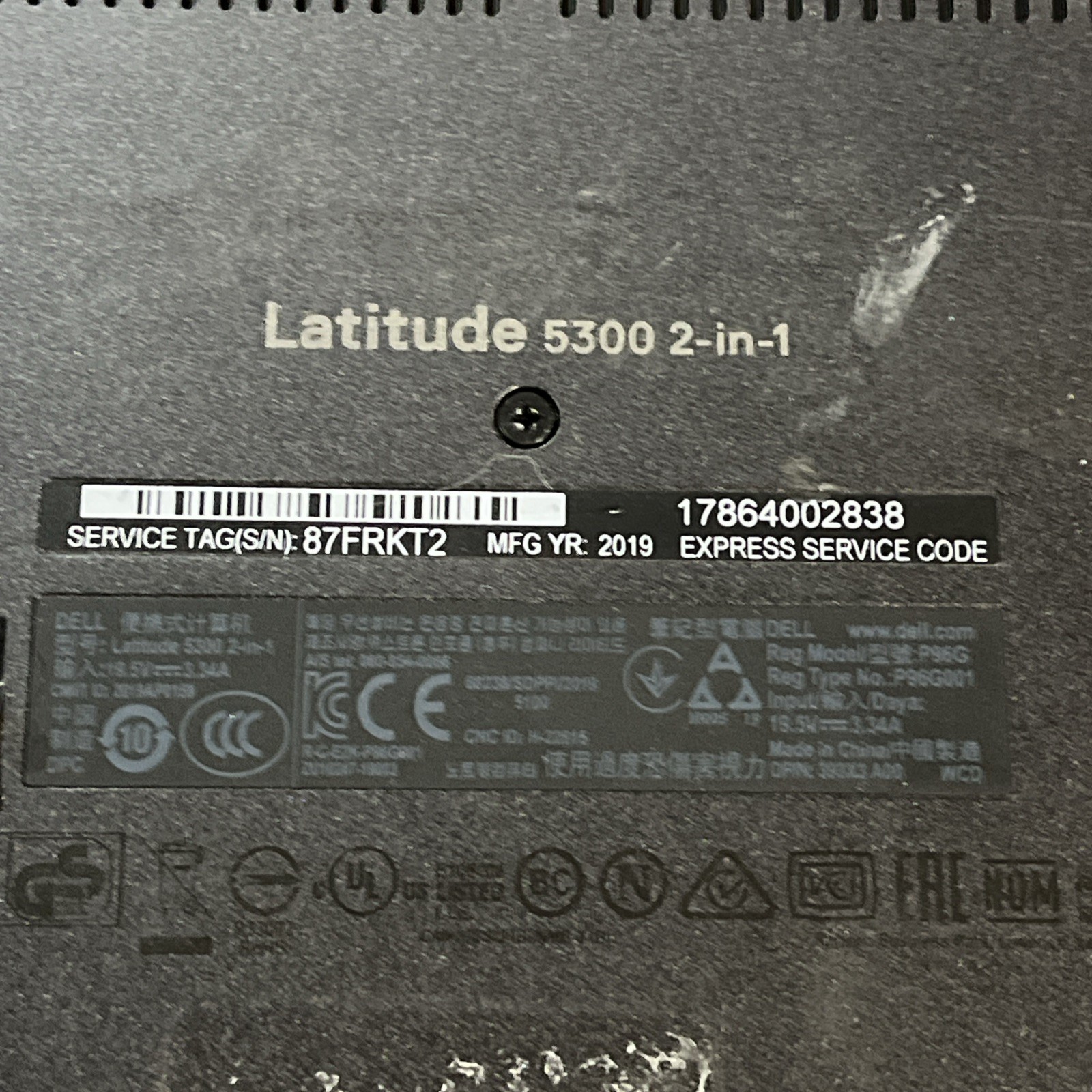 DELL LATITUDE 5300 2 IN 1 INTEL CORE I7-8665U 1.90GHZ 16GB RAM NO HD / TOUCH “