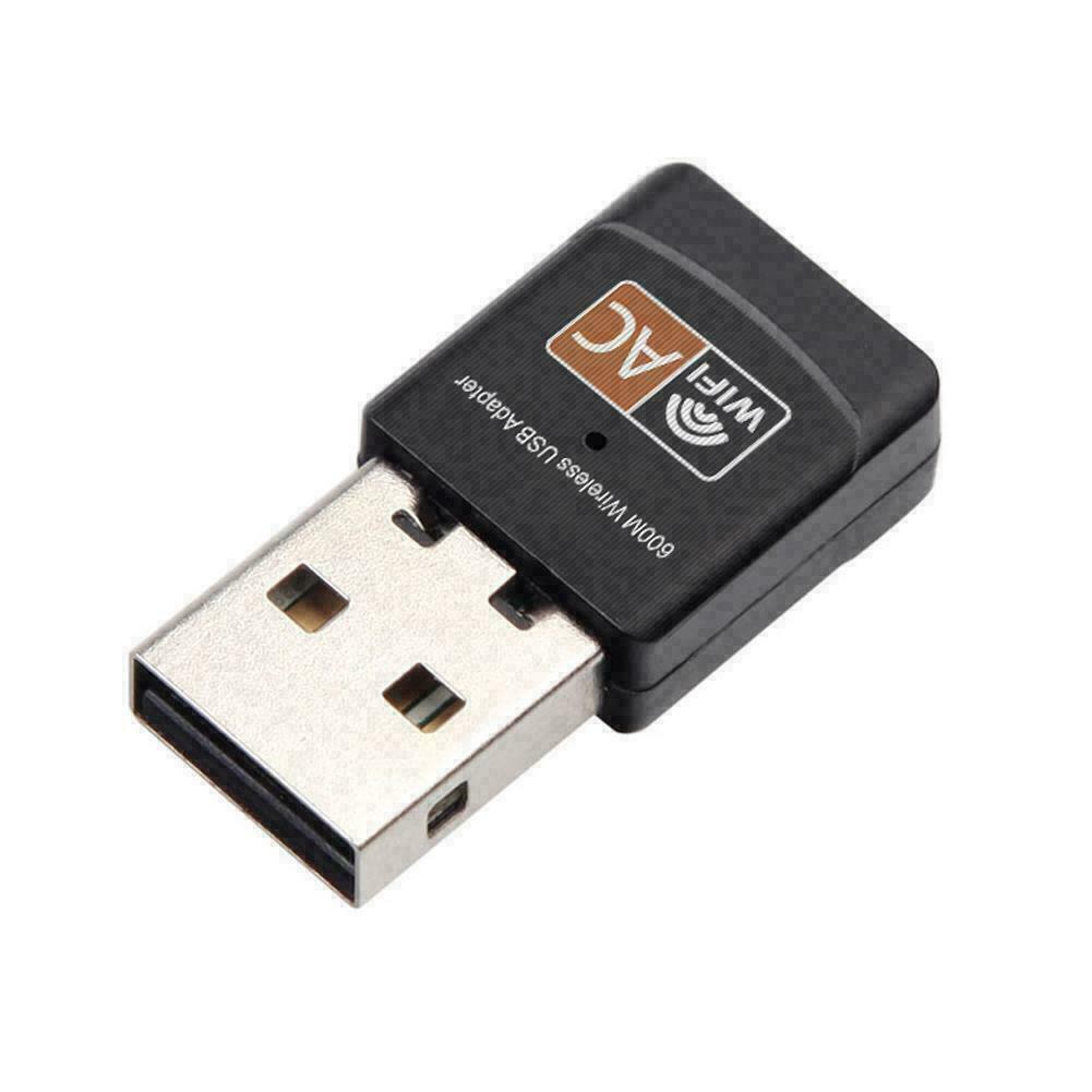 Mini Dual Band 600Mbps USB WiFi Wireless Adapter For Notebook Laptop PC Desktop