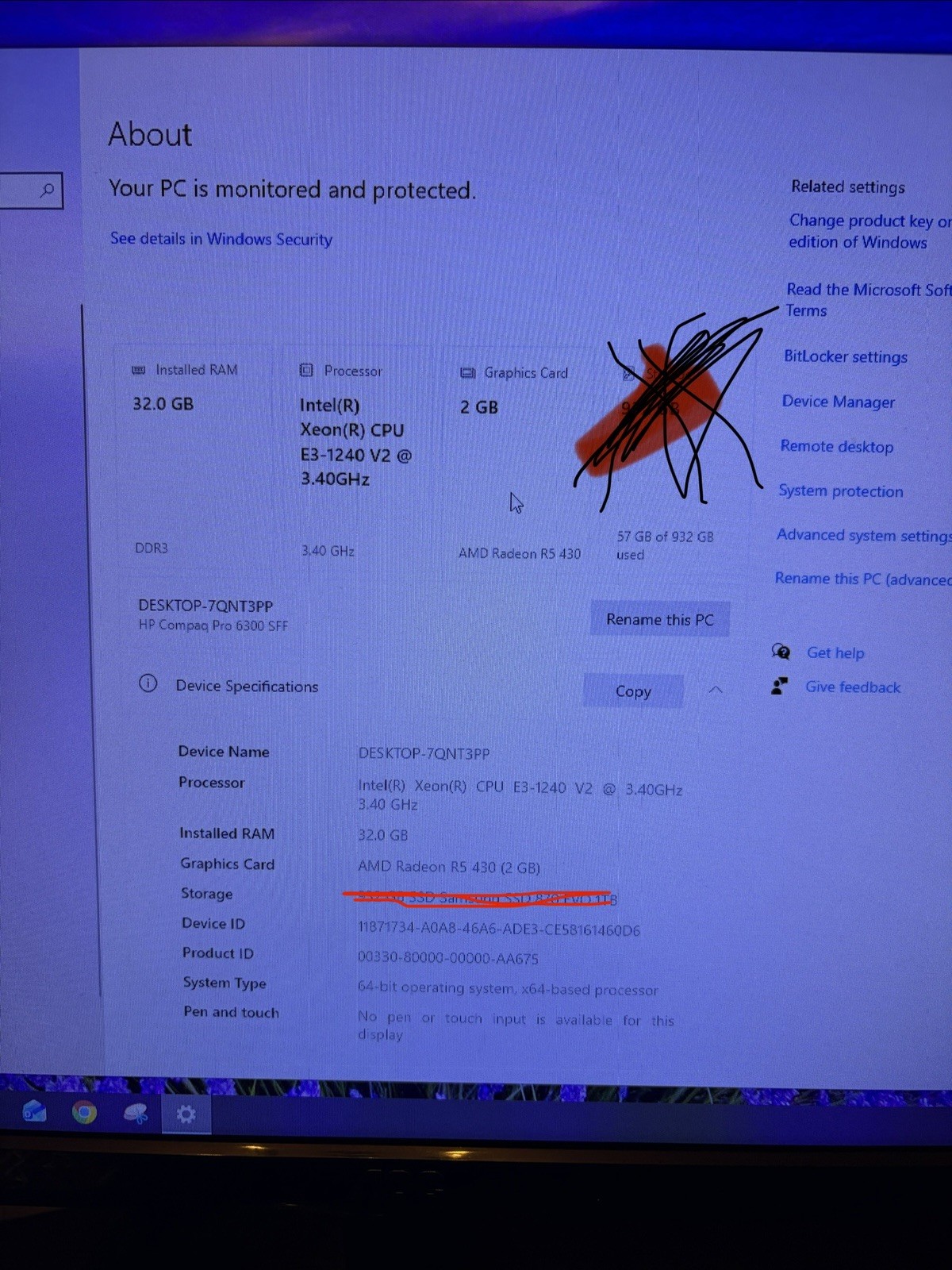 HP Z220 SFF Windows 10 Intel Xeon E3–1240 V2 @ 3.4 GHz 32 Gb Ram No hard Drive!