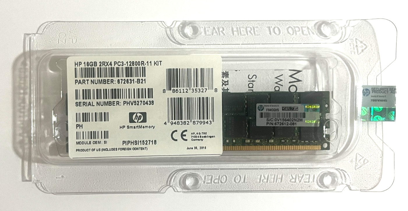 NEW Samsung 16GB 2Rx4 PC3-12800R ECC RDIMM DDR3 1600MHz Server RAM Dell HP HPE