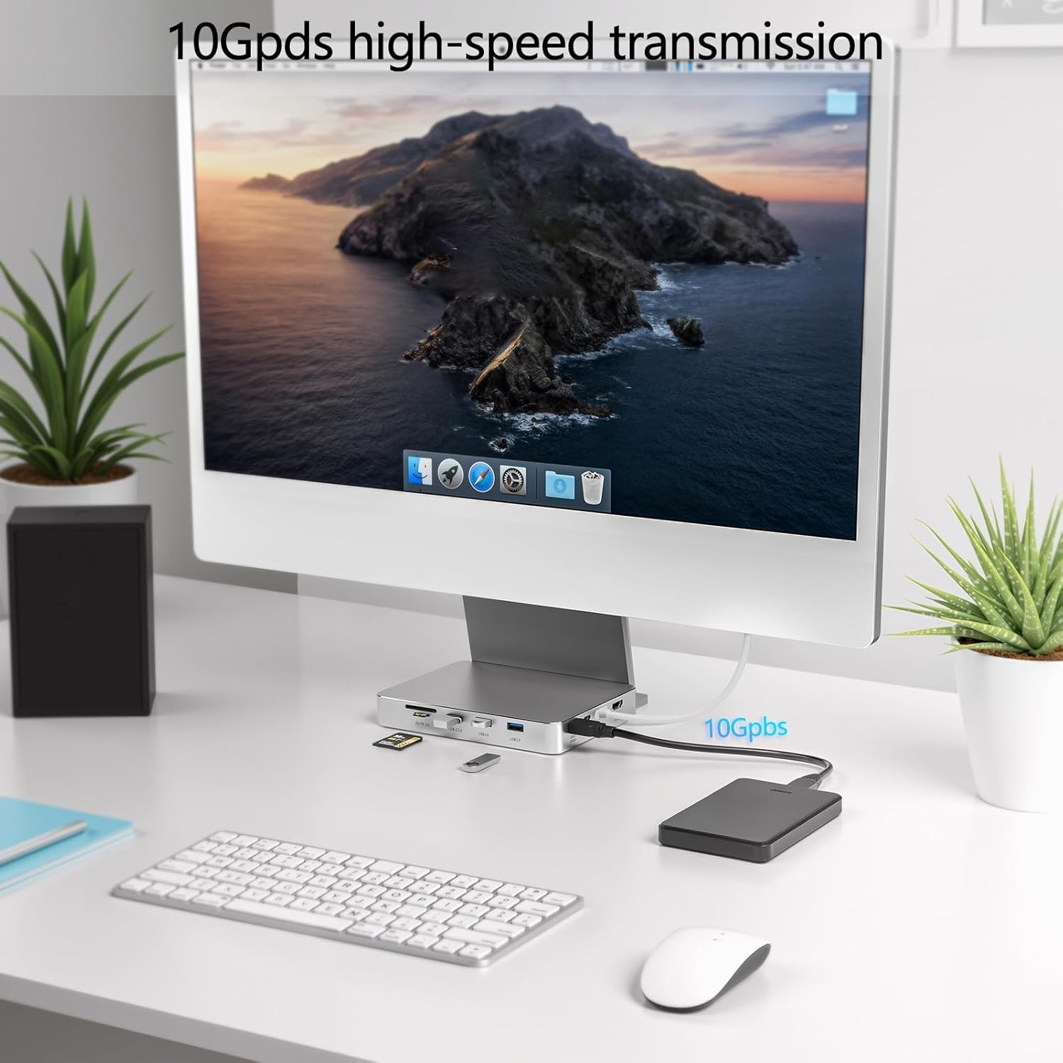 USB C Hub for Imac 24 Inch 2021/2023/2024, 8 in 1 Imac USB Hub with M.2 SSD Ex..