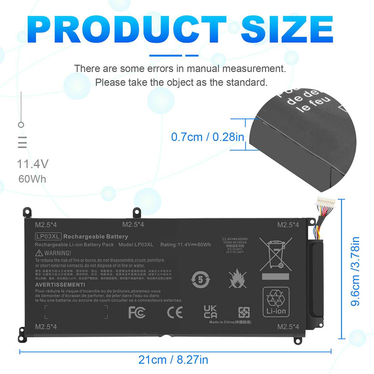 LP03XL Battery For HP Envy 7265NGW M6 14-j104TX 807417-005 TPN-C122 805094-005