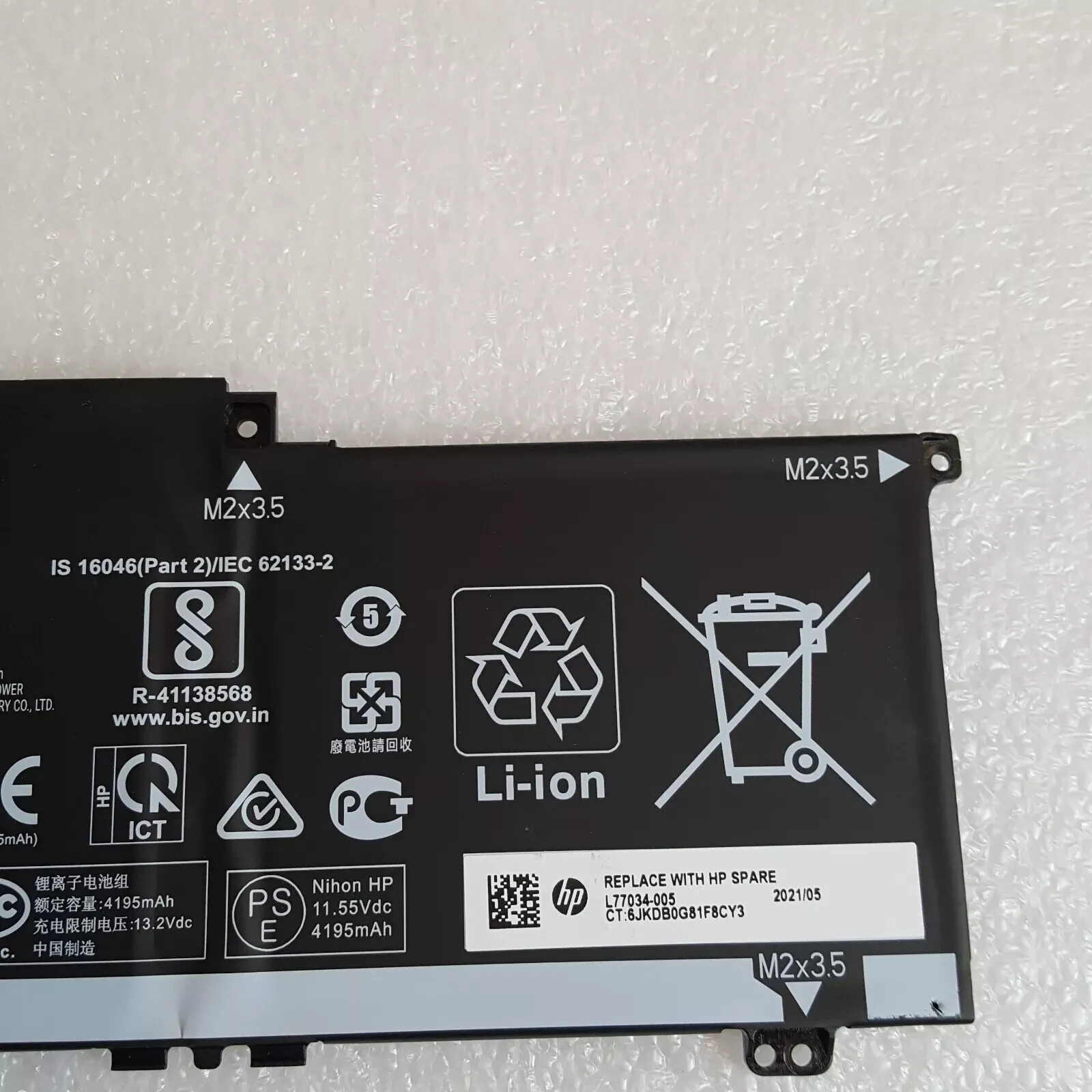Genuine HP Envy Battery BN03XL 13m-bd0023dx 11.55V 51Wh L77034-005 L76965-271