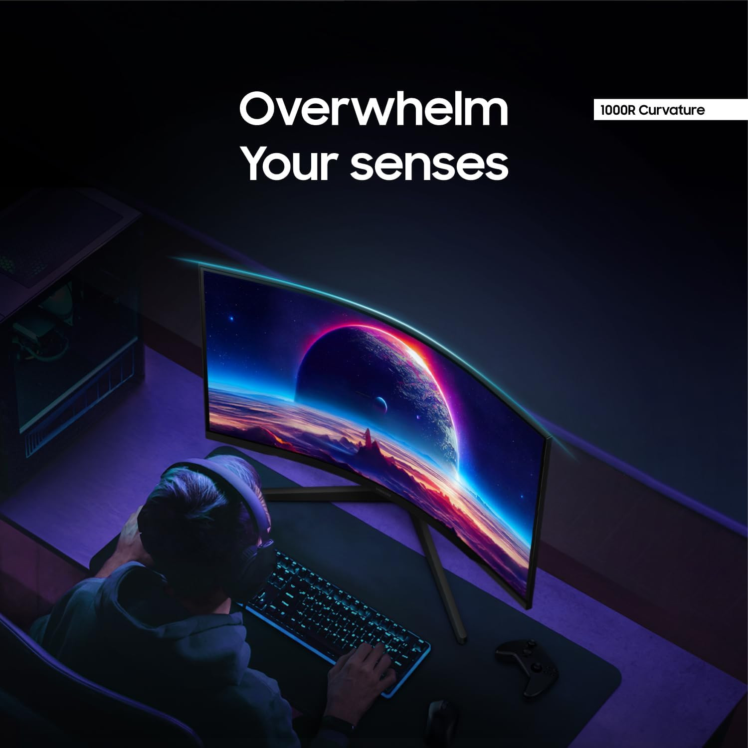 SAMSUNG 32″ Odyssey G55C Series QHD 1000R Curved Gaming Monitor, 1Ms(Mprt), HDR1