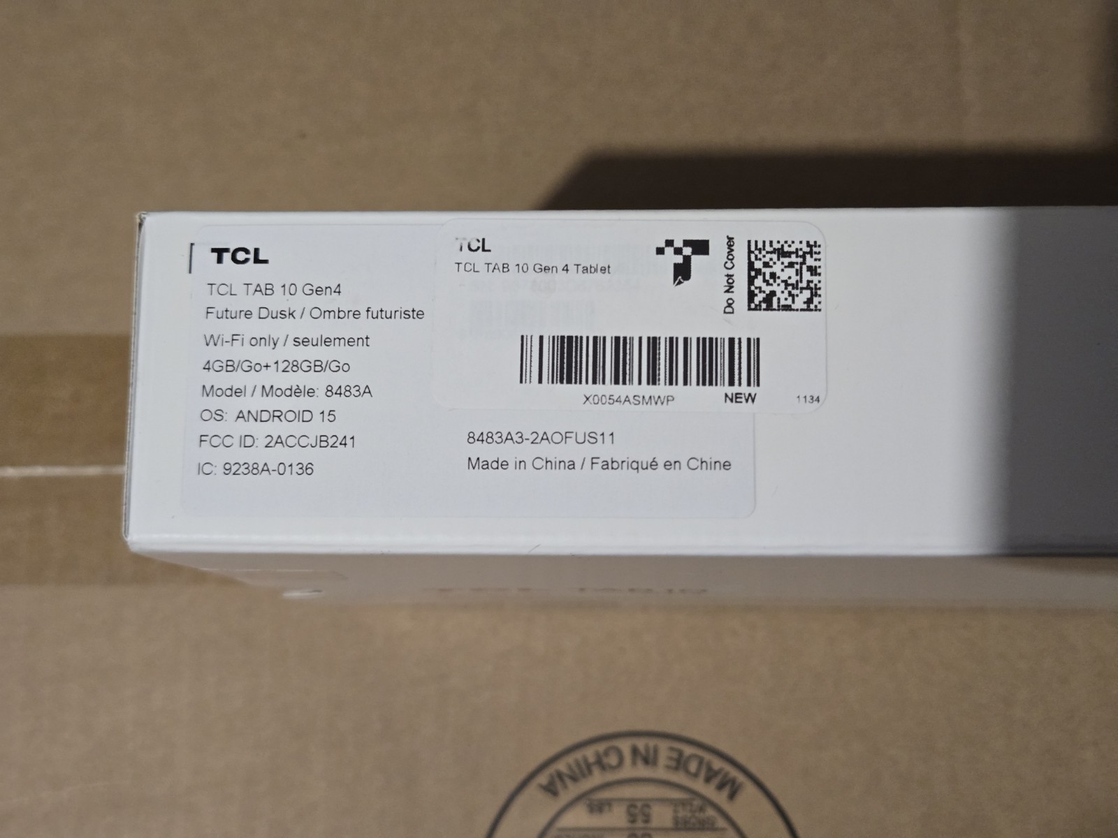 TCL TAB 10 Gen 4 Android Tablet, 10.1” FHD IPS 128GB 8C CPU 12GB (4+8) Ram