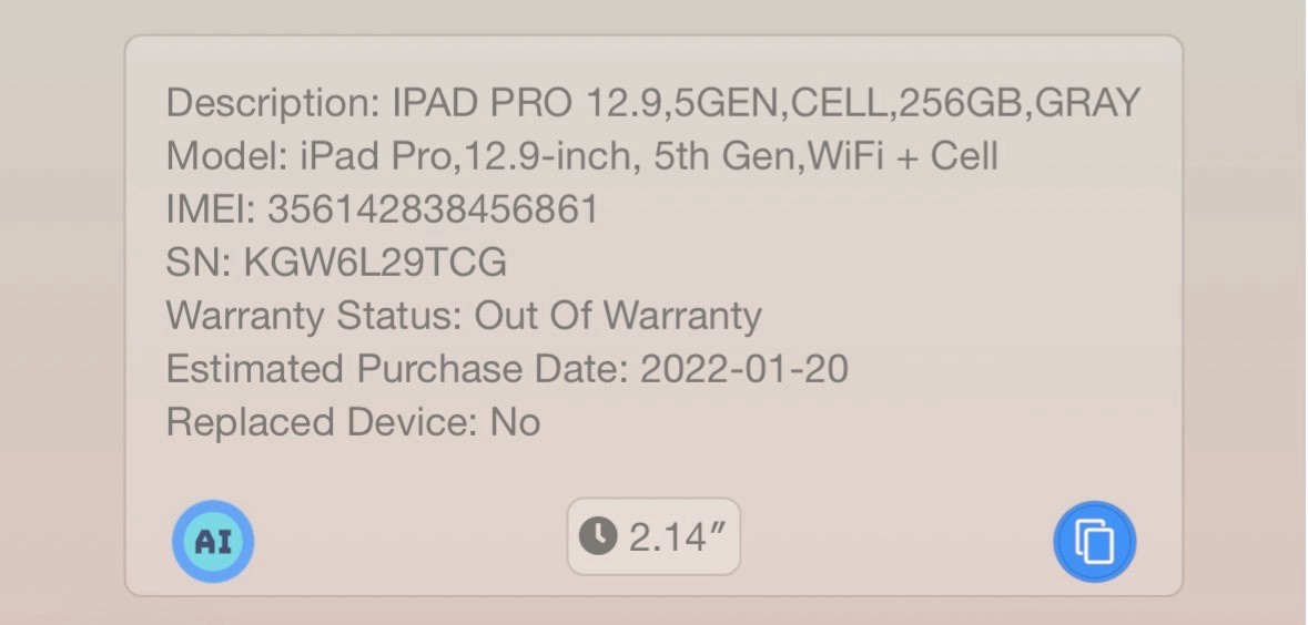 Apple iPad Pro 5th Generation – A2379 256 GB, Wi-Fi 5G, 12.9 in – FMI ON LCKED