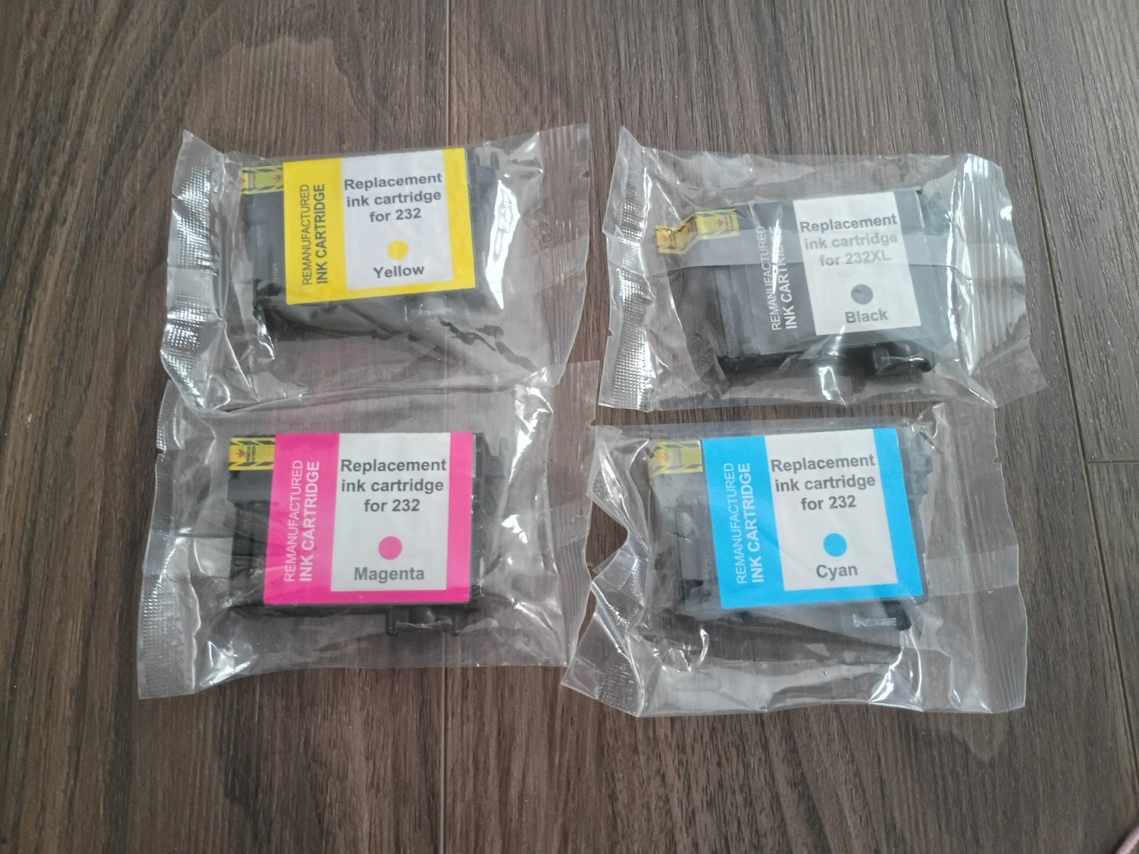 4 Pack 232 XL 232XL Ink Cartridges for Epson 232 WF-2930 WF-2950 XP-4200 XP-4205