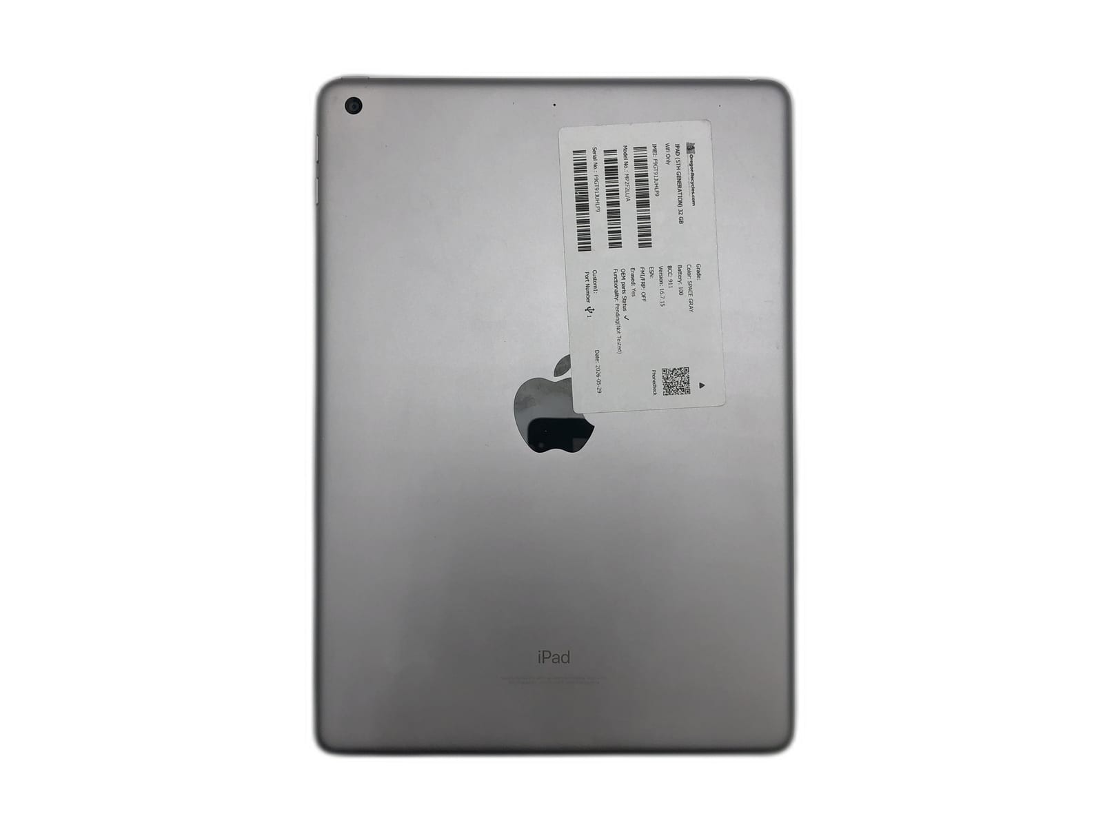 Apple MP2F2LL/A 32GB Space Gray Unlocked A1822 iPadOS Tablet Tested #2