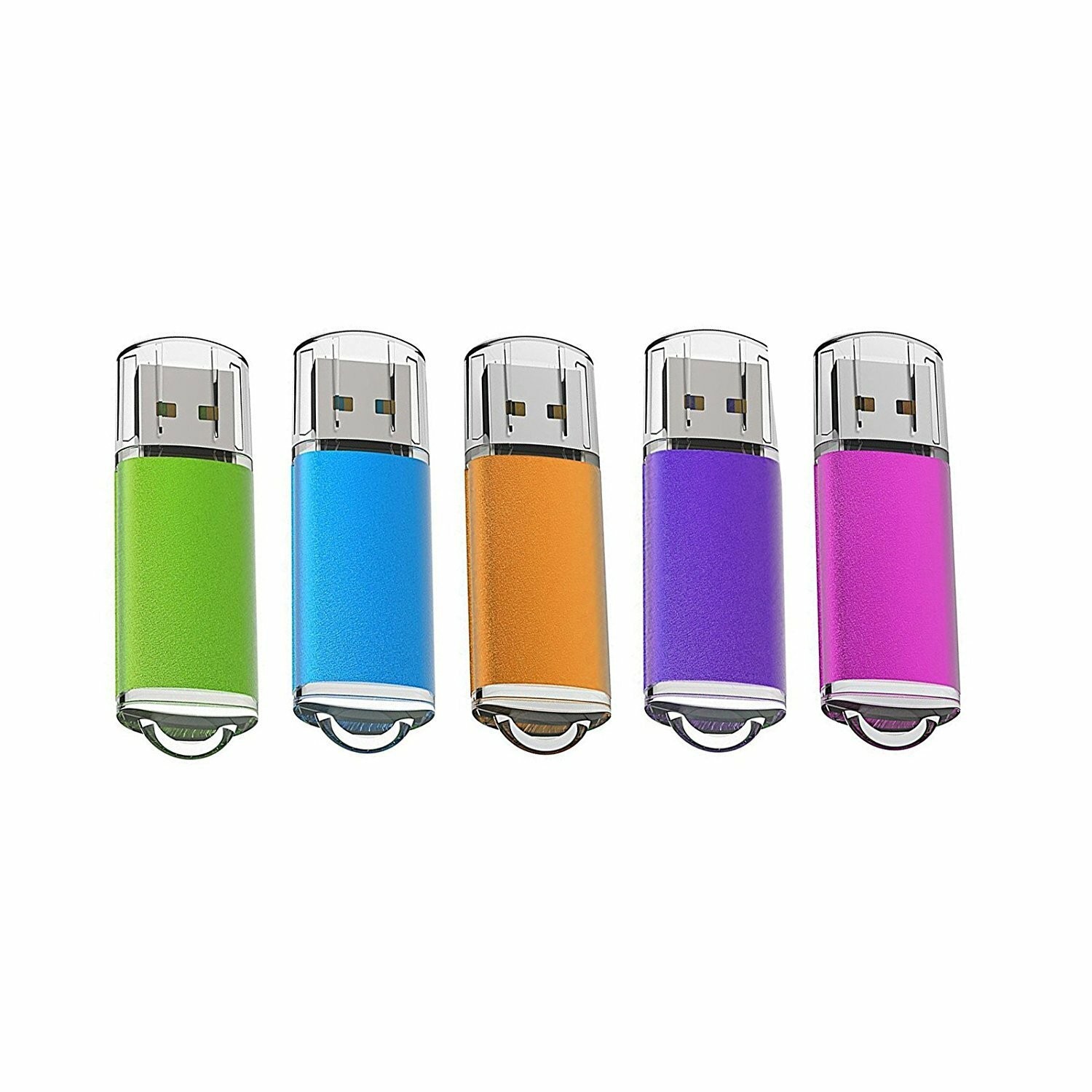 5PCS Rectangle USB2.0 Flash Drives Mixed Color 1GB-32GB Bulk Storage Pen Drive